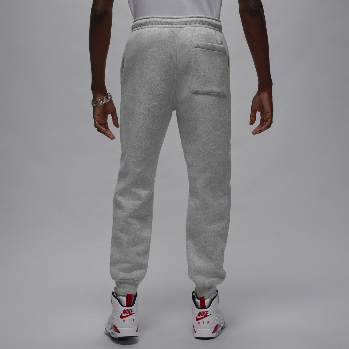 Men&#39;s Jordan Brooklyn Fleece Pants - GREY HEATHER/WHITE