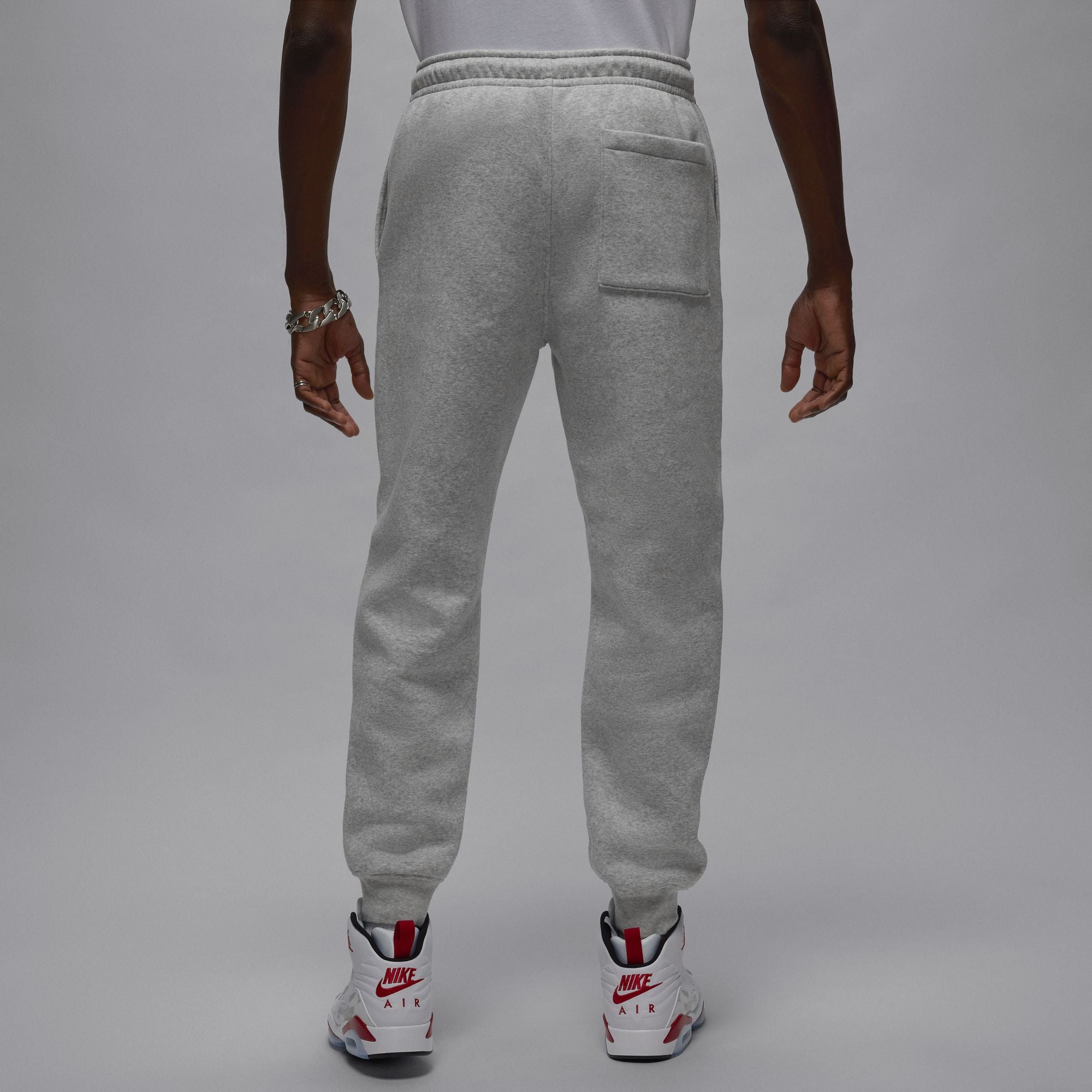 Men's Jordan Brooklyn Fleece Pants - GREY HEATHER/WHITE