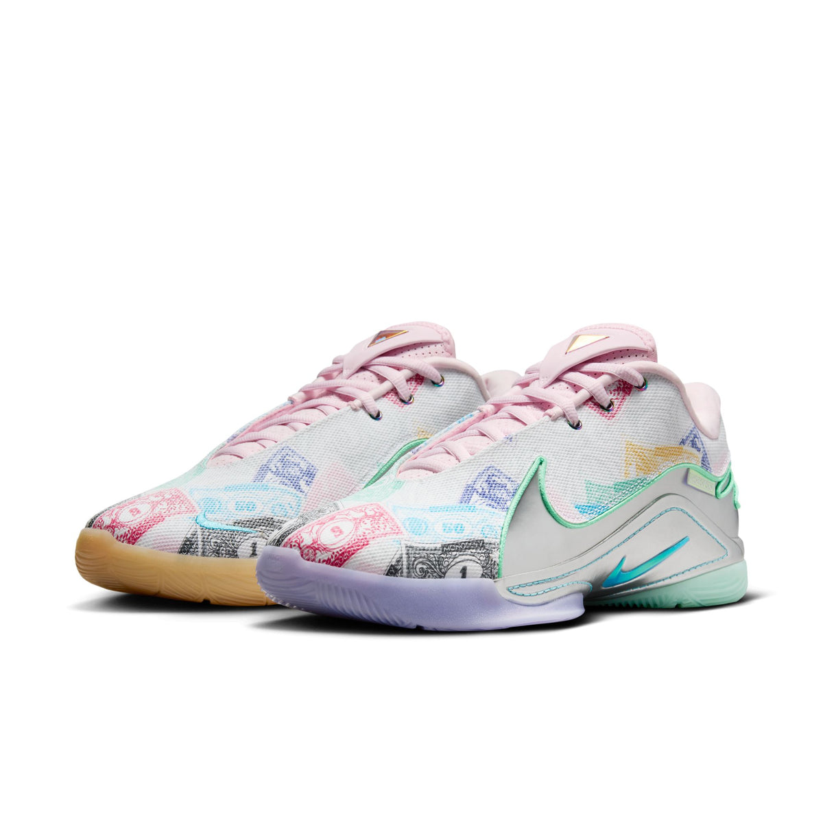 Men&#39;s LeBron XXII &quot;Currency&quot; - WHITE/BALTIC BLUE-GREEN GLOW-PINK FOAM