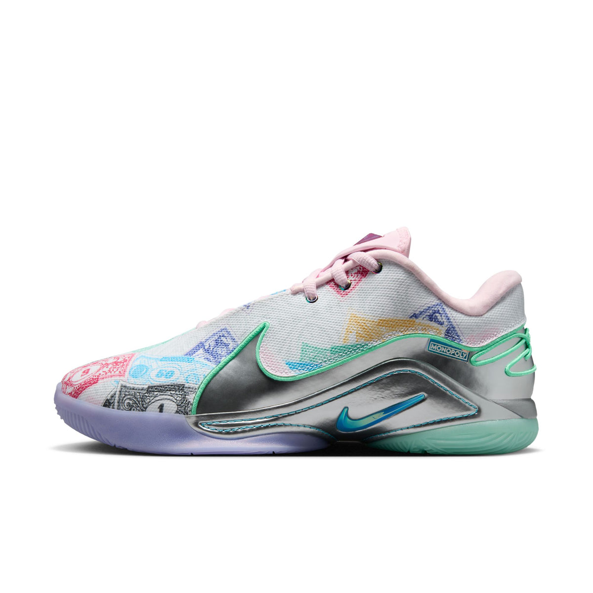 Men&#39;s LeBron XXII &quot;Currency&quot; - WHITE/BALTIC BLUE-GREEN GLOW-PINK FOAM