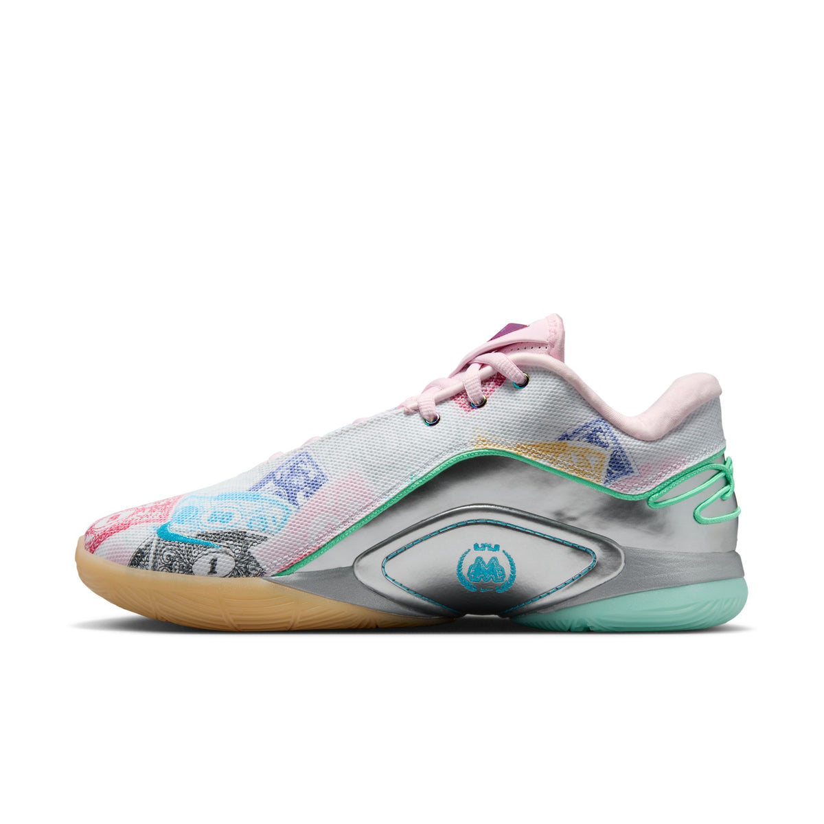 Men&#39;s LeBron XXII &quot;Currency&quot; - WHITE/BALTIC BLUE-GREEN GLOW-PINK FOAM