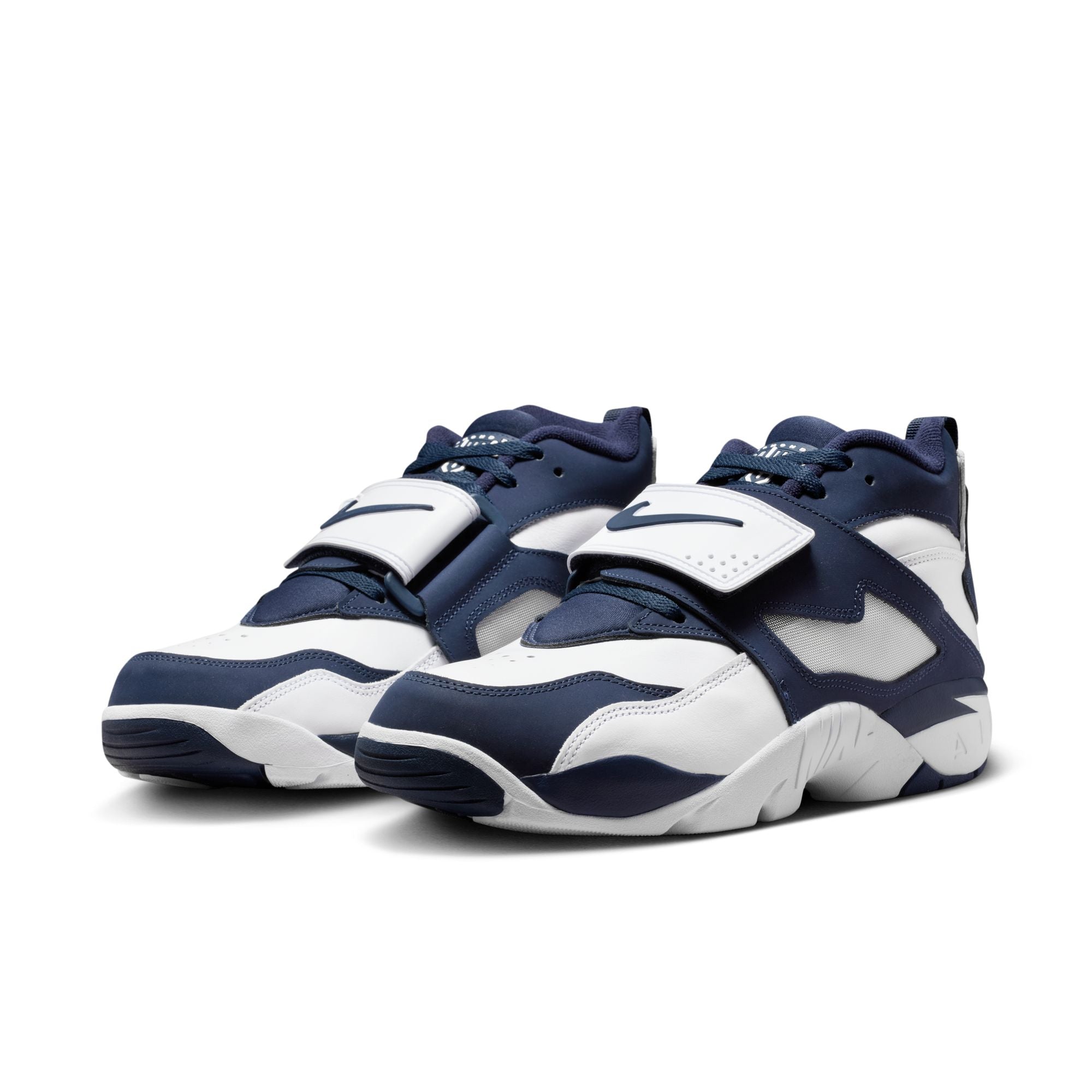 Men's Nike Air Diamond Turf - WHITE/COLLEGE NAVY-METALLIC SILVER