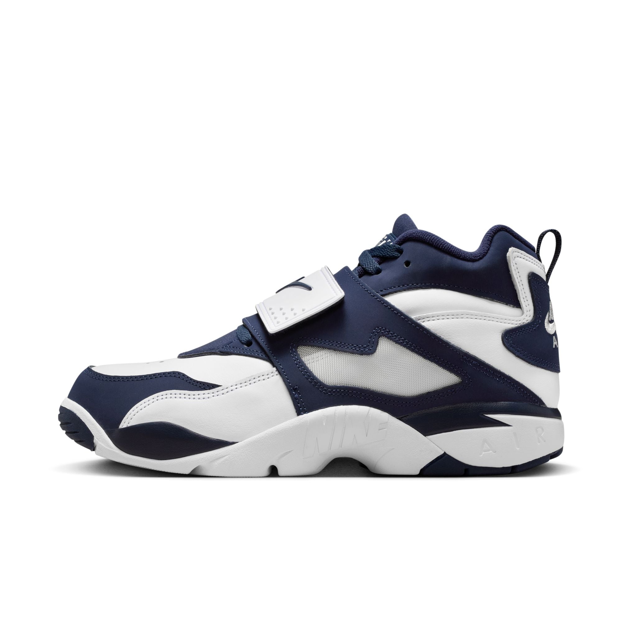 Men's Nike Air Diamond Turf - WHITE/COLLEGE NAVY-METALLIC SILVER