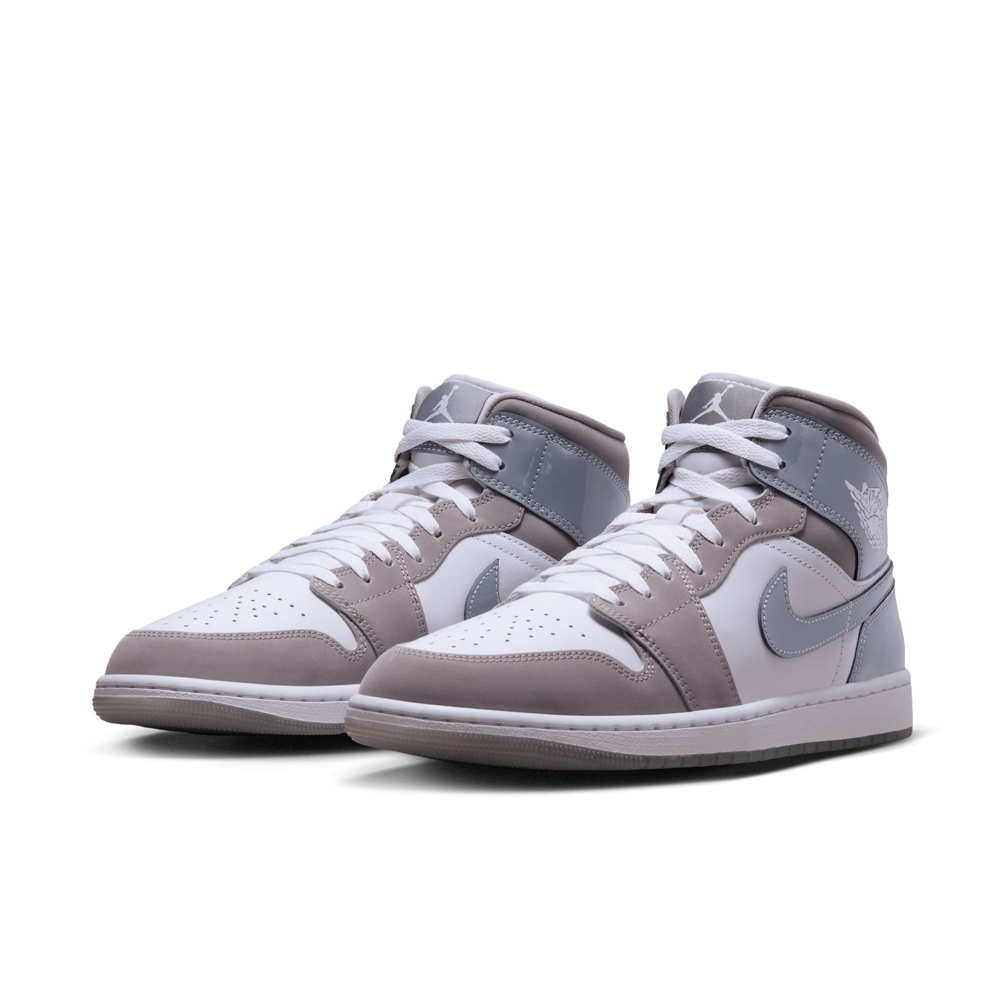 ★Nike★ Air Jordan 1 Mid SE M White Medium Grey Cool Grey H Men's Air Jordan 1 Mid Se - WHITE/COOL GREY-MEDIUM GREY