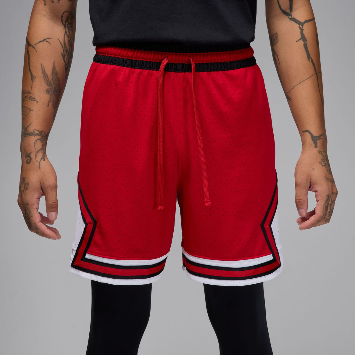 Men&#39;s Jordan Dri-FIT Mesh Diamond Shorts - GYM RED/WHITE/BLACK