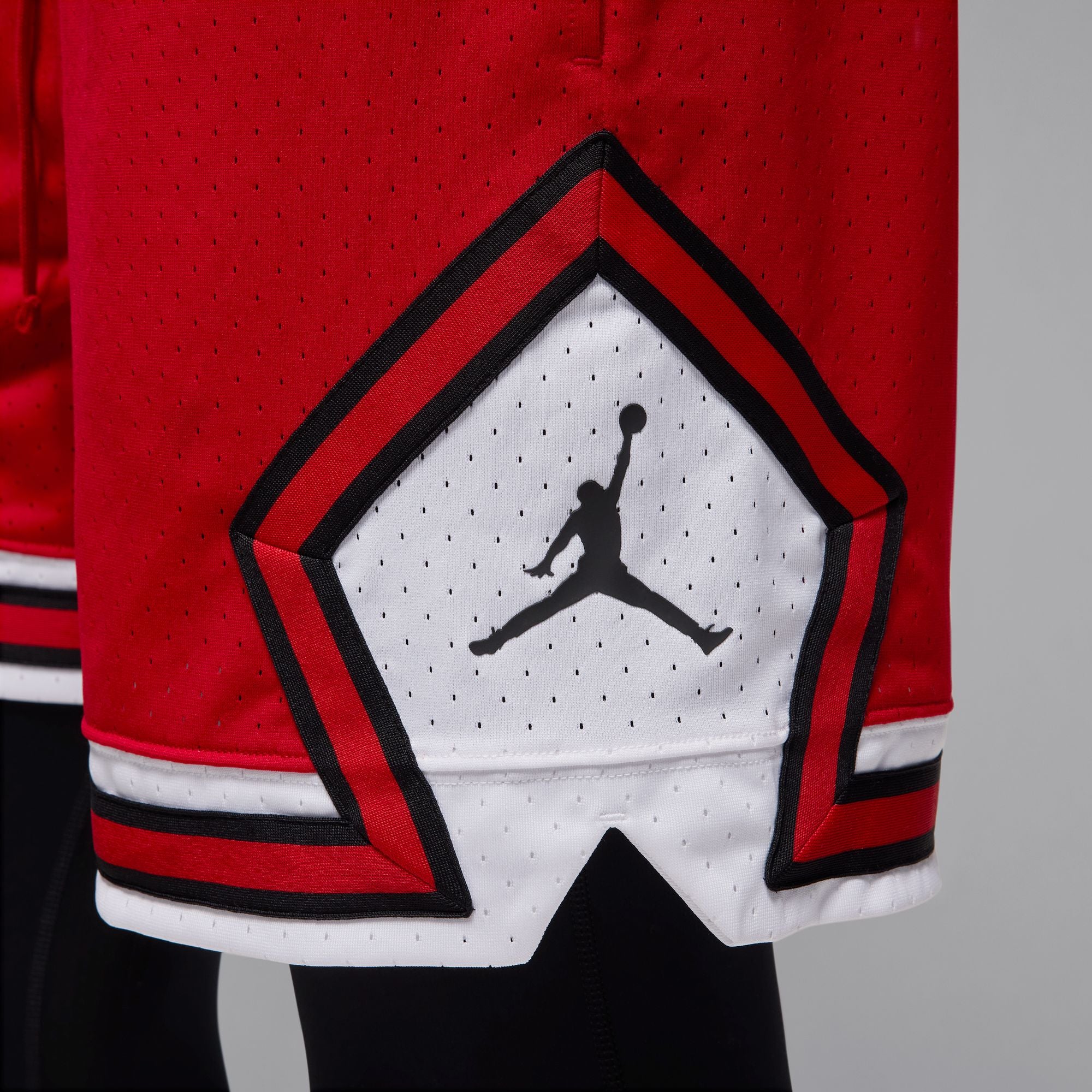 Men's Jordan Dri-FIT Mesh Diamond Shorts - GYM RED/WHITE/BLACK