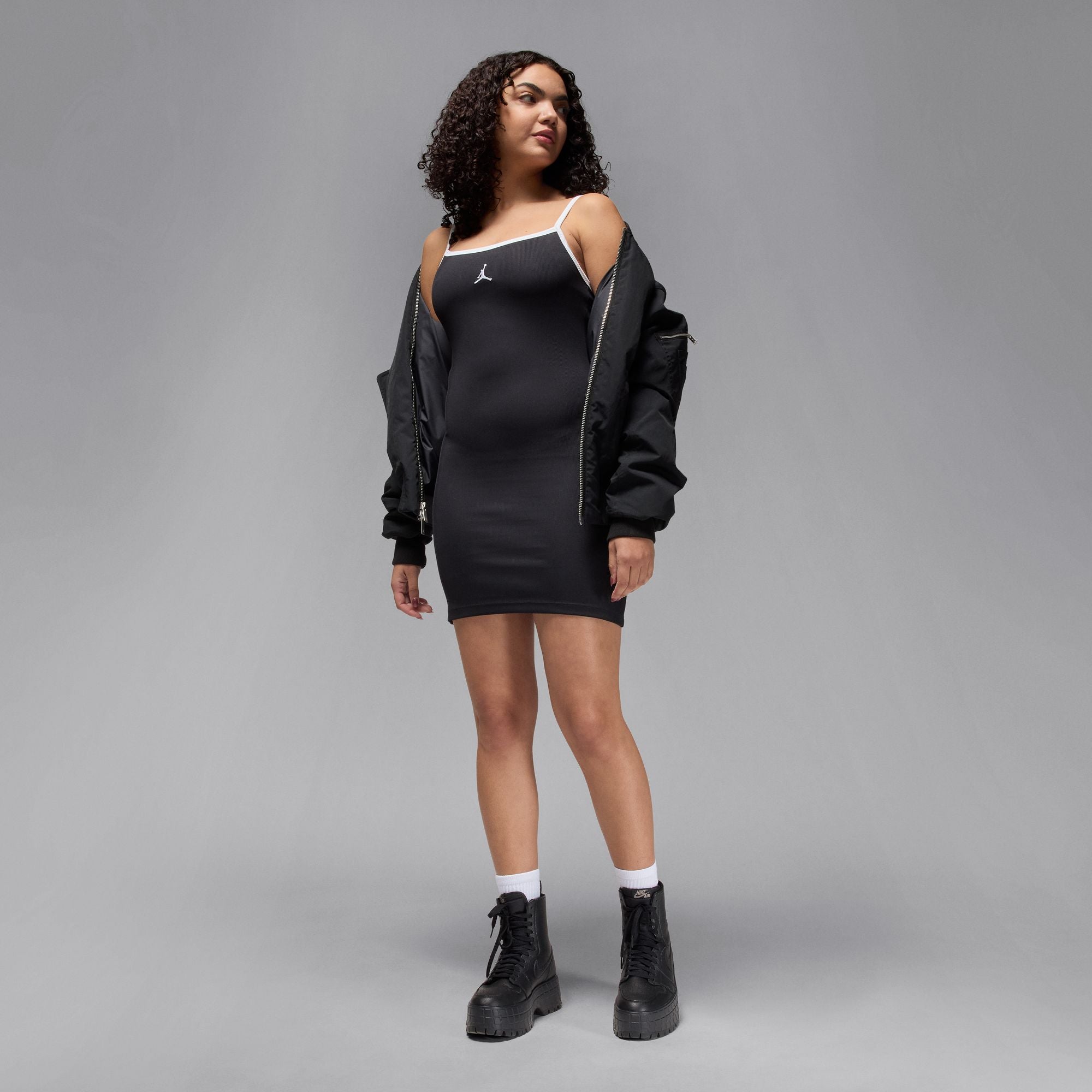 ★Nike★ Jordan Slim Tank Dress W Black White HJ0063010 HJ00 Women's Jordan Slim Tank Dress - BLACK/WHITE