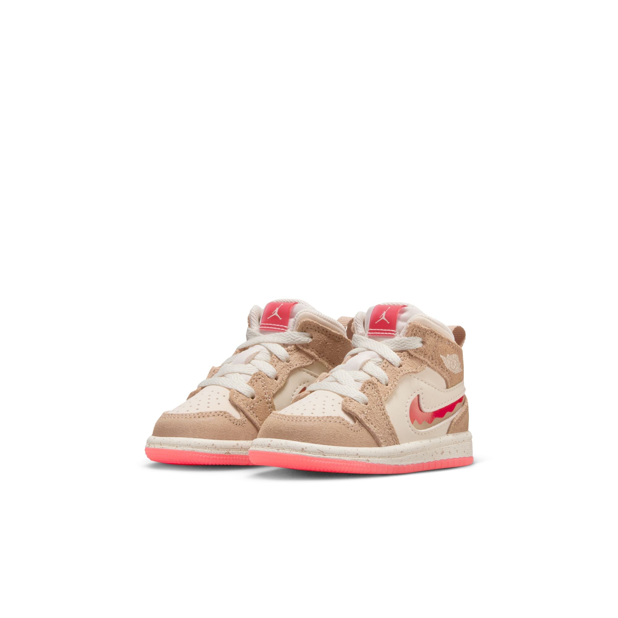 Air Jordan 1 Mid SE TD - DESERT/FUSION RED-PALE IVORY
