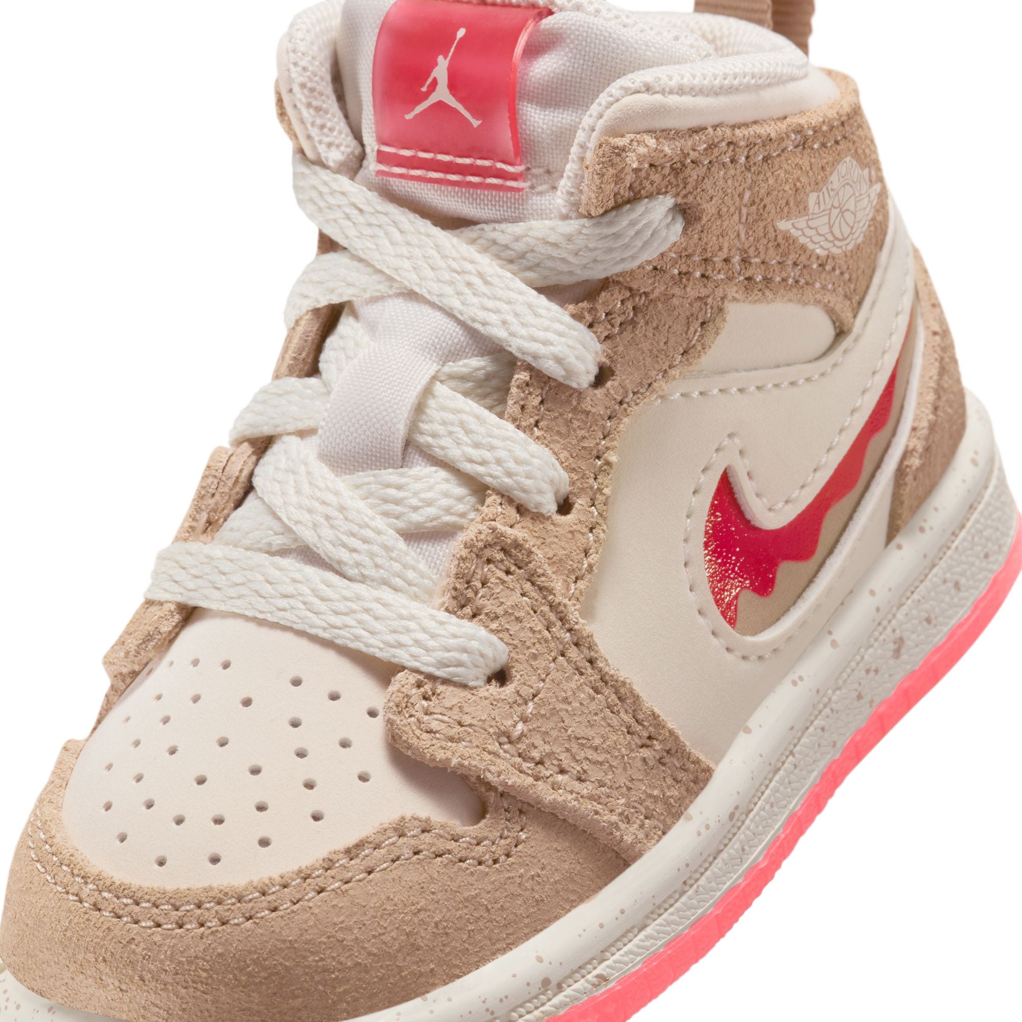 Air Jordan 1 Mid SE TD - DESERT/FUSION RED-PALE IVORY