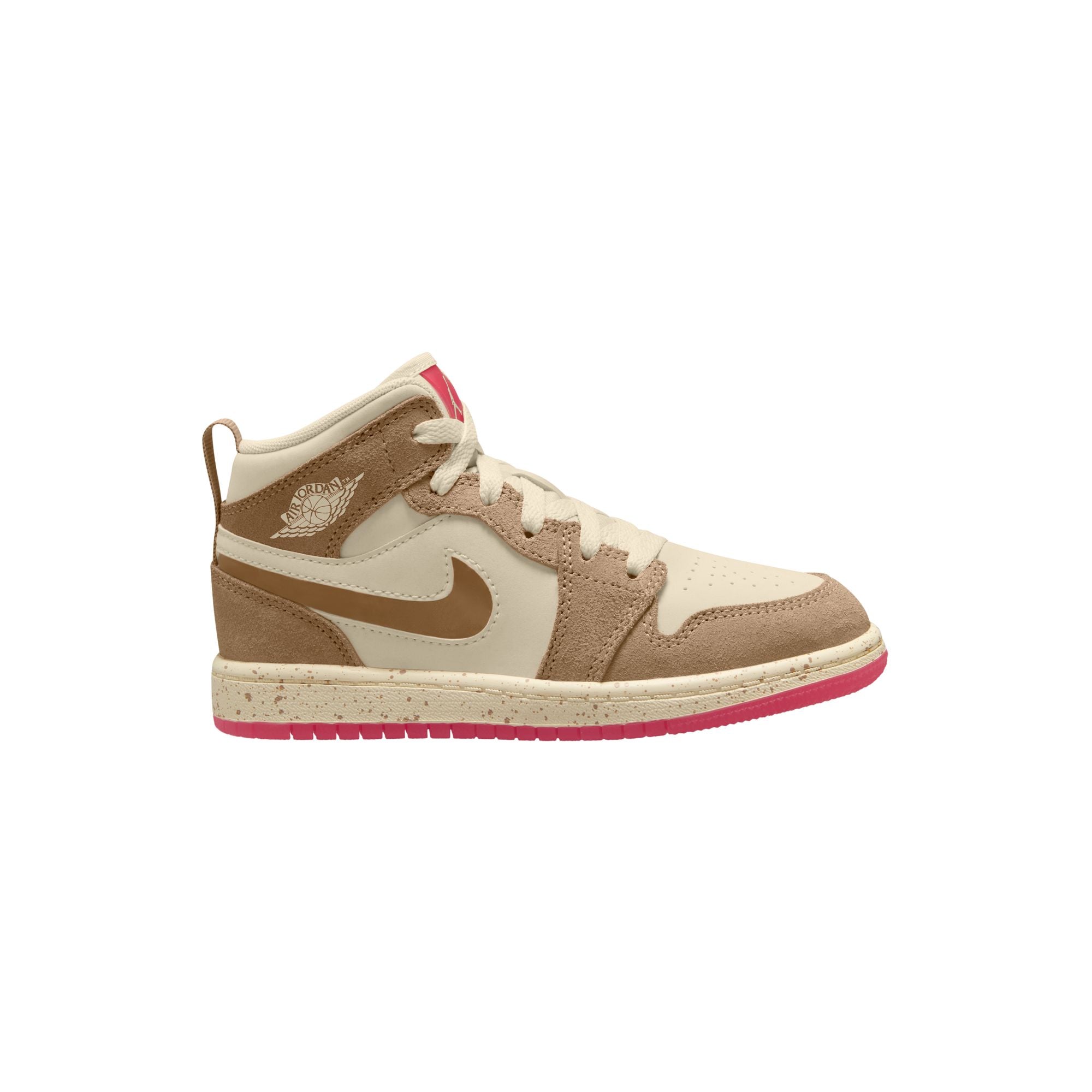 Air Jordan 1 Mid Se PS - DESERT/FUSION RED-PALE IVORY