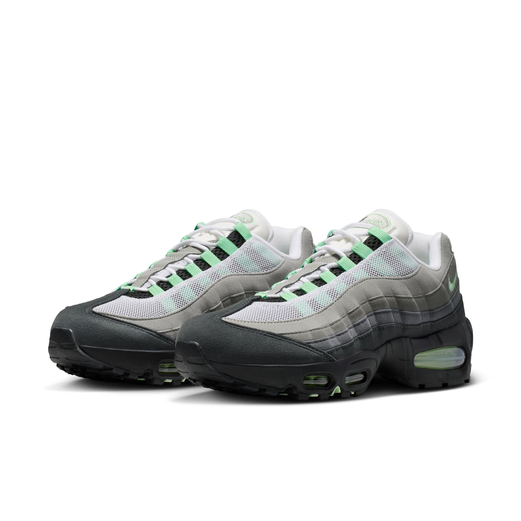 Women's Nike Air Max 95 Big Bubble-BLACK/FRESH MINT-WHITE-MEDIUM GREY