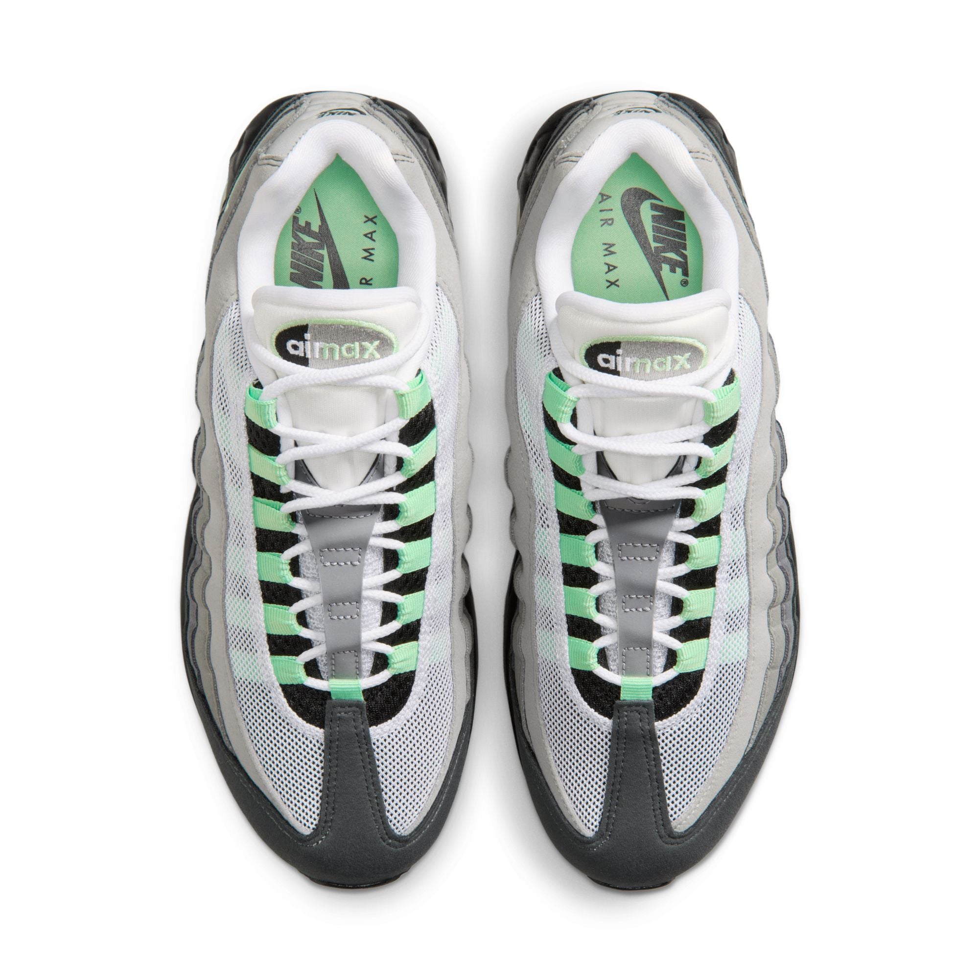 Women's Nike Air Max 95 Big Bubble-BLACK/FRESH MINT-WHITE-MEDIUM GREY