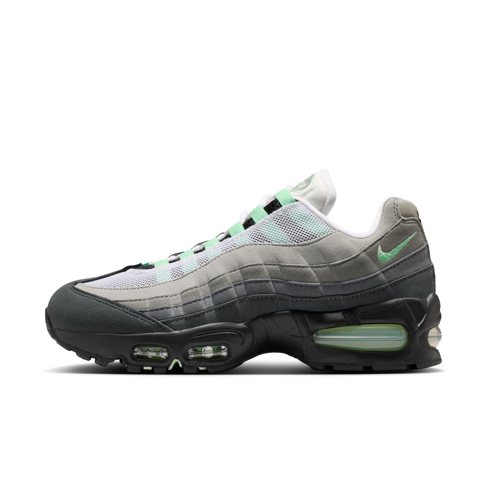 Women's Nike Air Max 95 Big Bubble-BLACK/FRESH MINT-WHITE-MEDIUM GREY