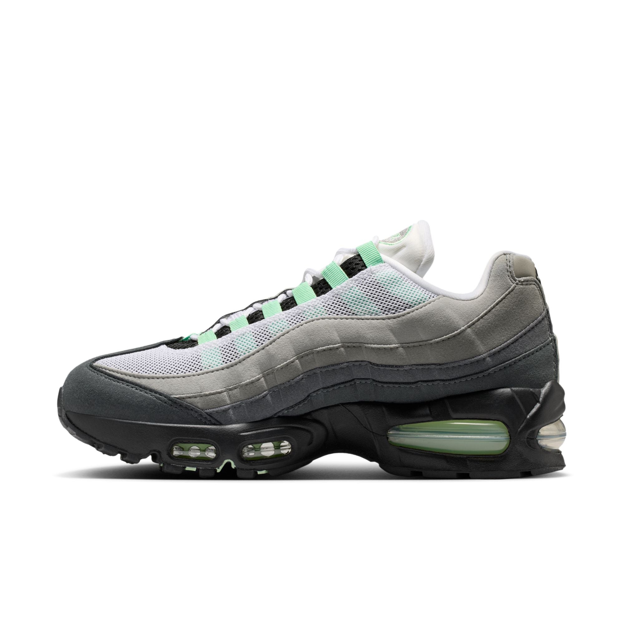 Women's Nike Air Max 95 Big Bubble-BLACK/FRESH MINT-WHITE-MEDIUM GREY