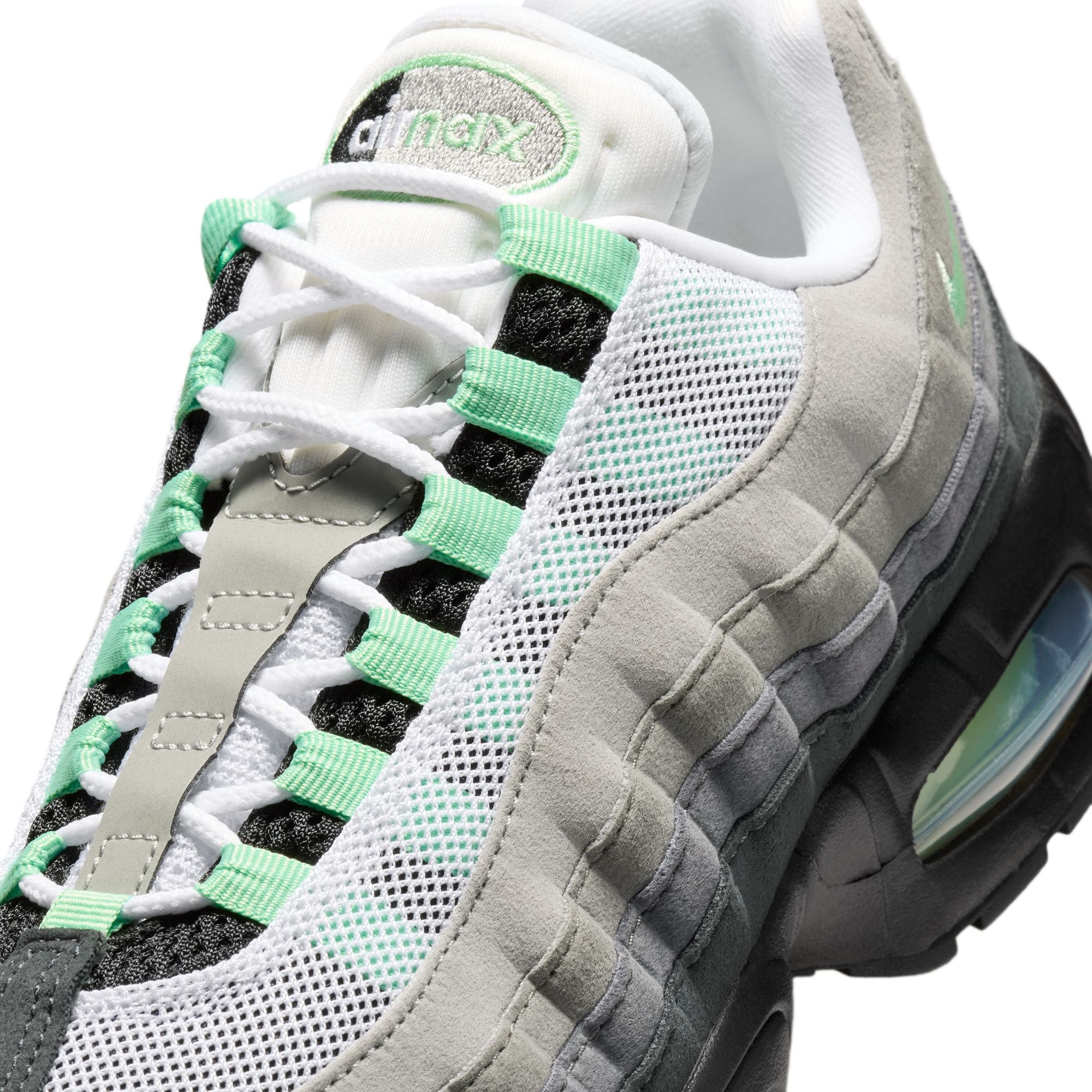 Women's Nike Air Max 95 Big Bubble-BLACK/FRESH MINT-WHITE-MEDIUM GREY
