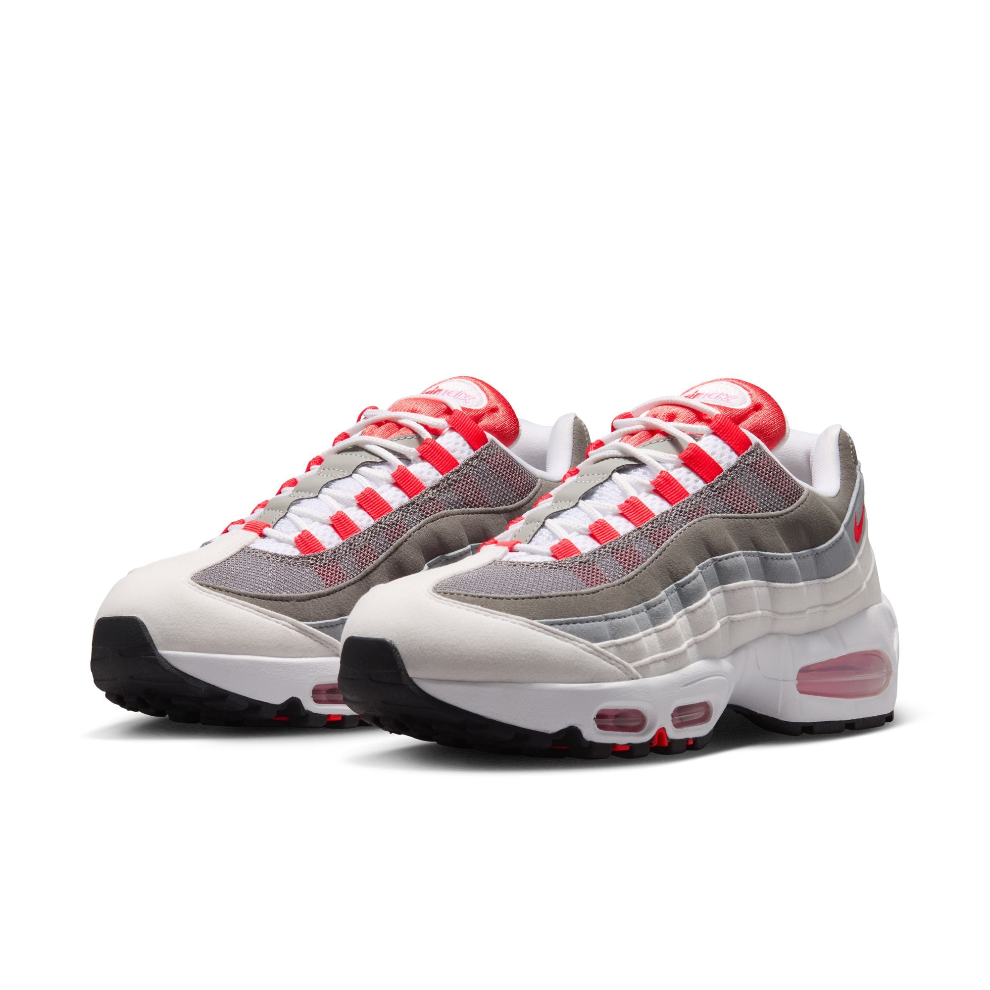 Women's Nike Air Max 95 Big Bubble - WHITE/LT CRIMSON-PINK RISE-WOLF GREY