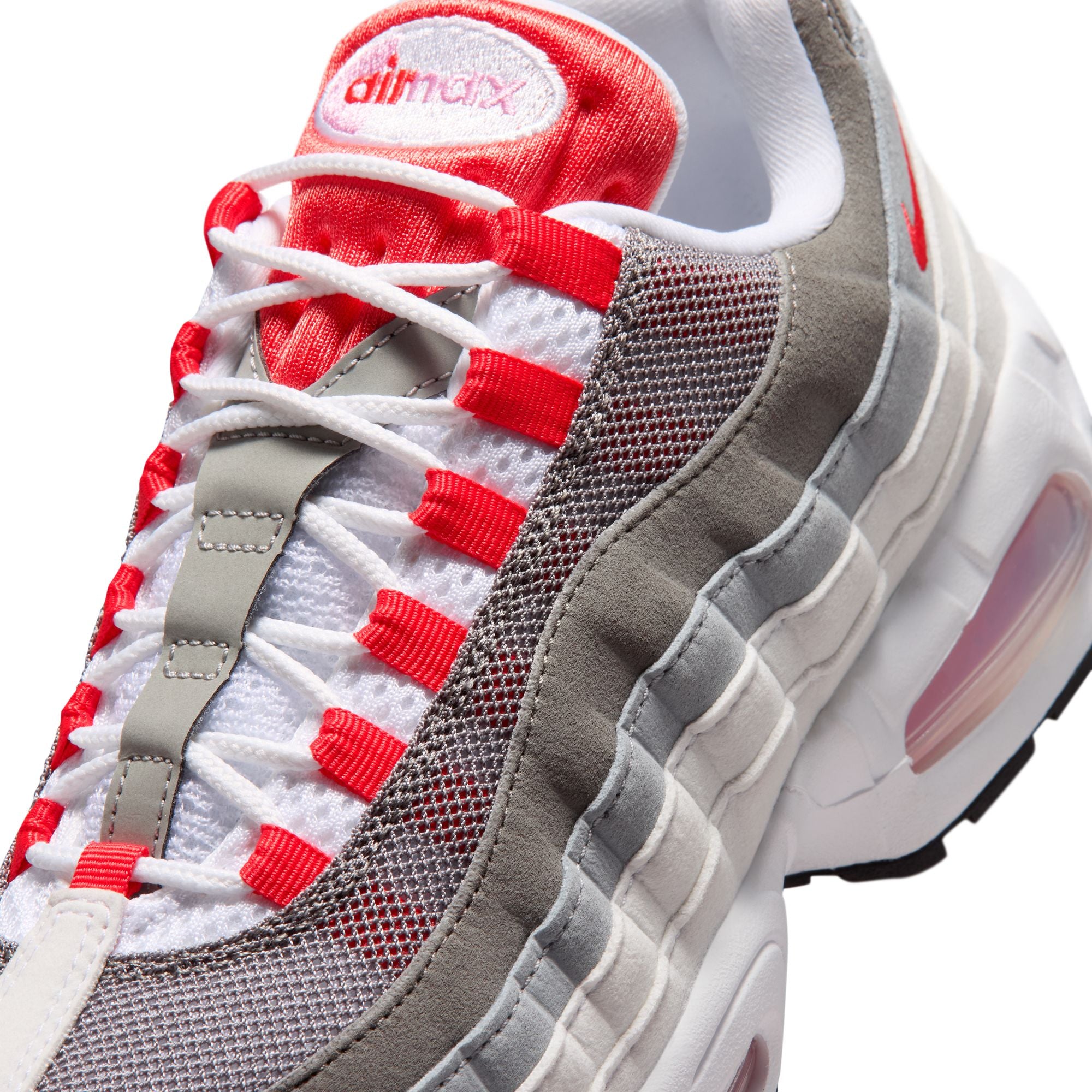 Women's Nike Air Max 95 Big Bubble - WHITE/LT CRIMSON-PINK RISE-WOLF GREY