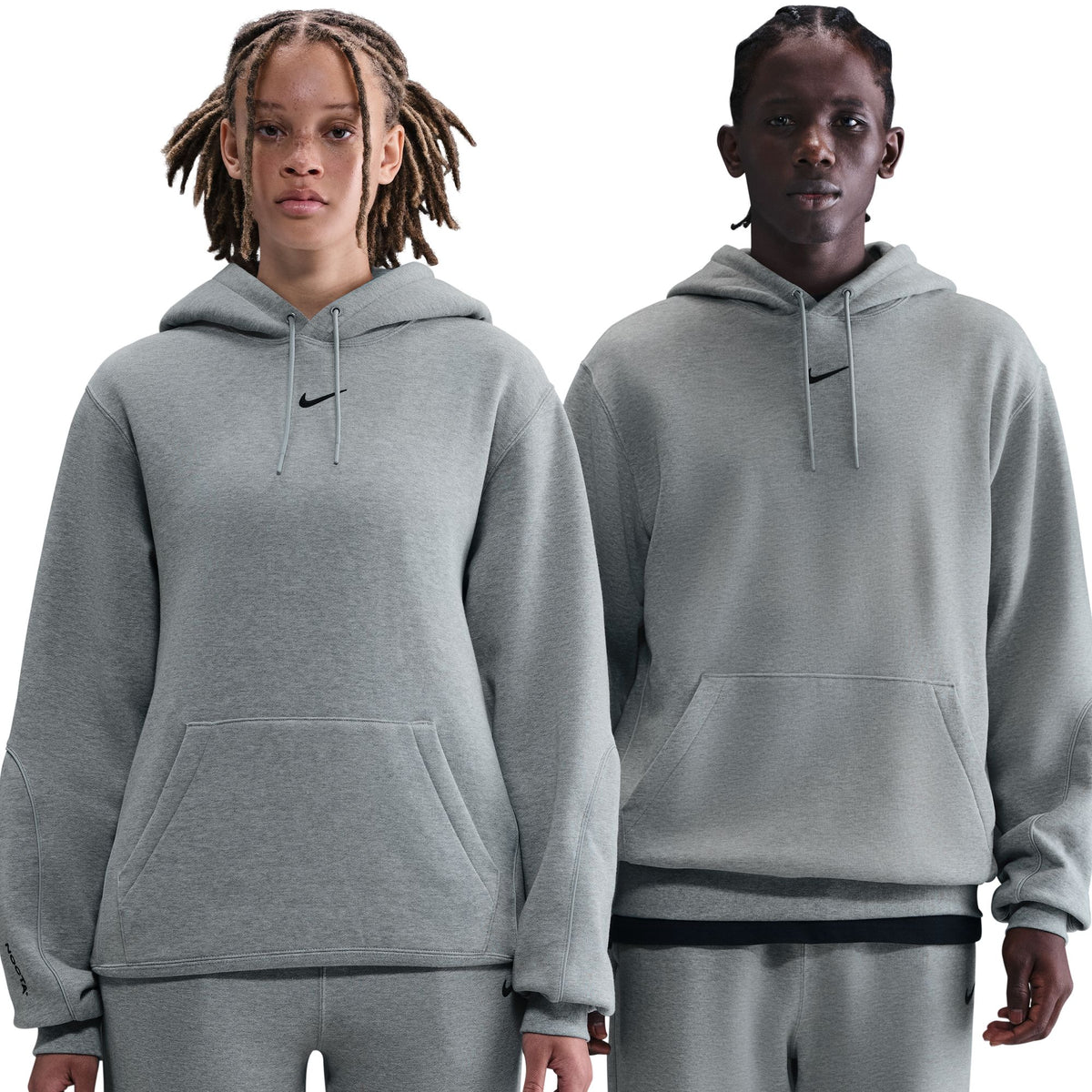 Nocta Fleece CS Hoodie 2 - DK GREY HEATHER/MATTE SILVER/BLACK
