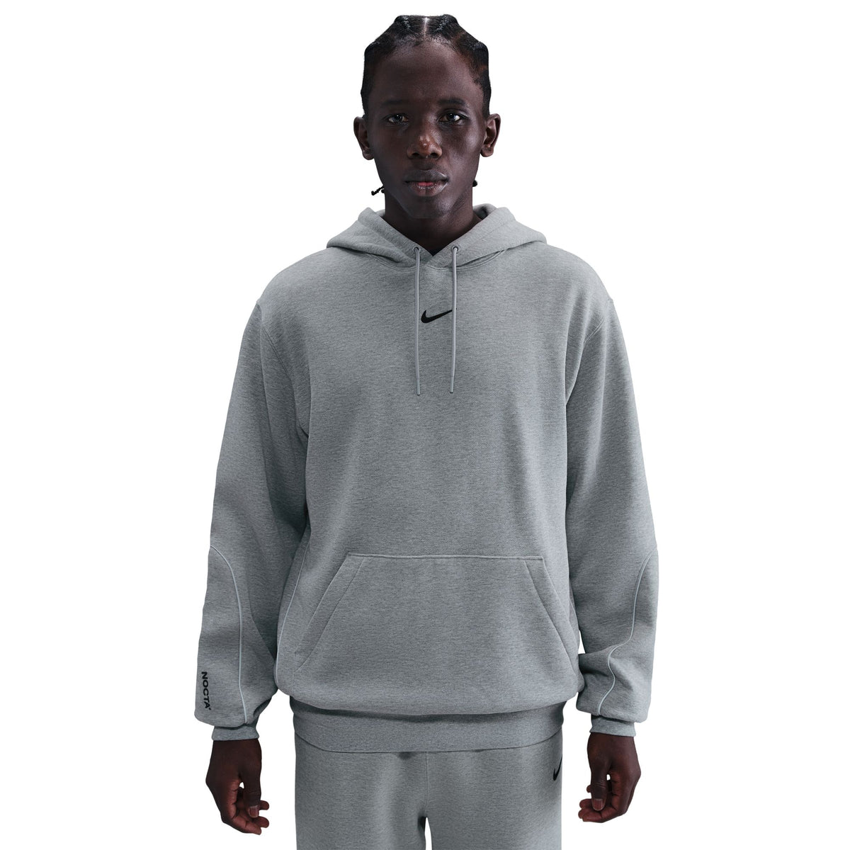 Nocta Fleece CS Hoodie 2 - DK GREY HEATHER/MATTE SILVER/BLACK