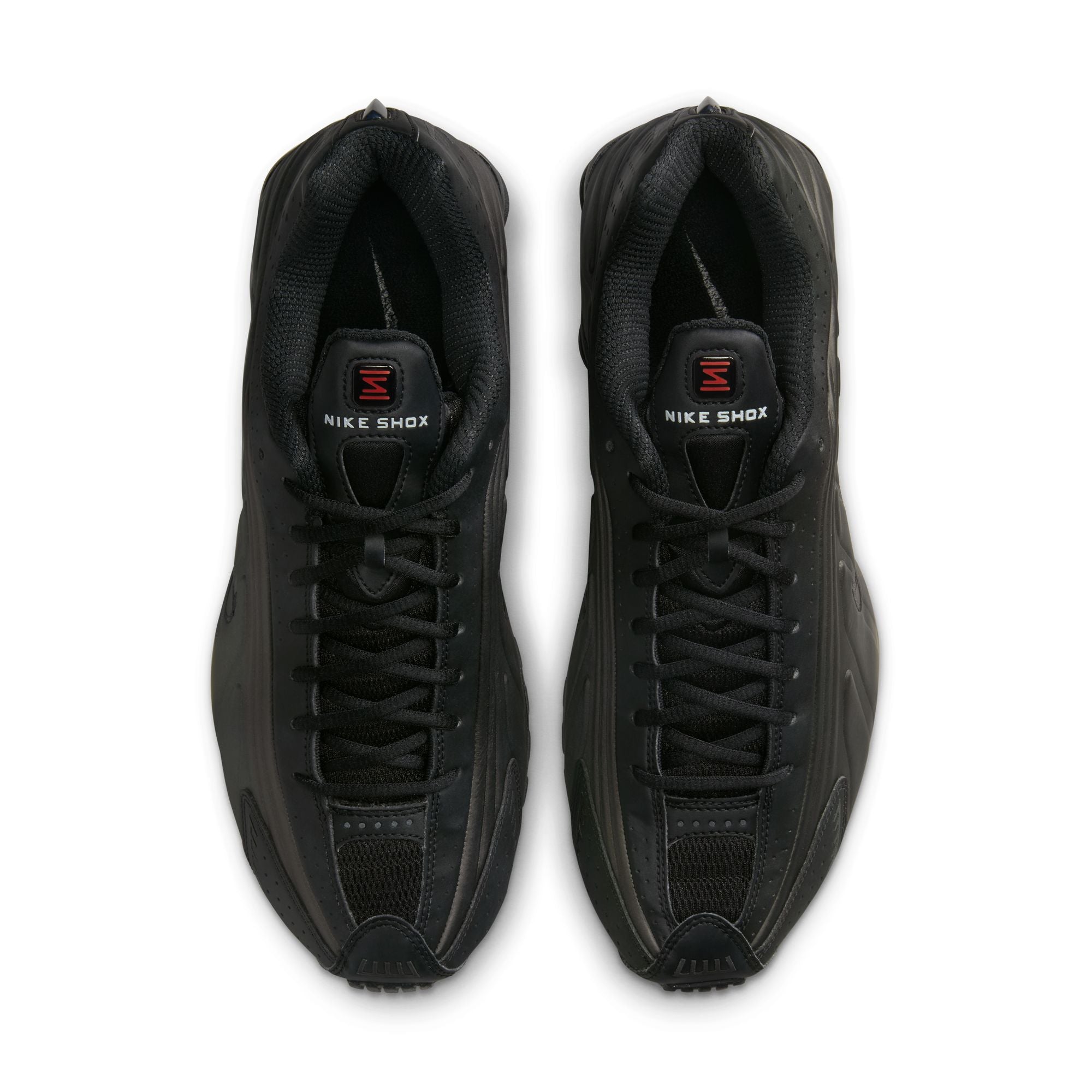 国内配送 NIKE SHOX R4 BLACK/BLACK-BLACK-BRIGHT CRIMSON Men's Nike Shox R4 - BLACK/BLACK-BLACK-BRIGHT CRIMSON