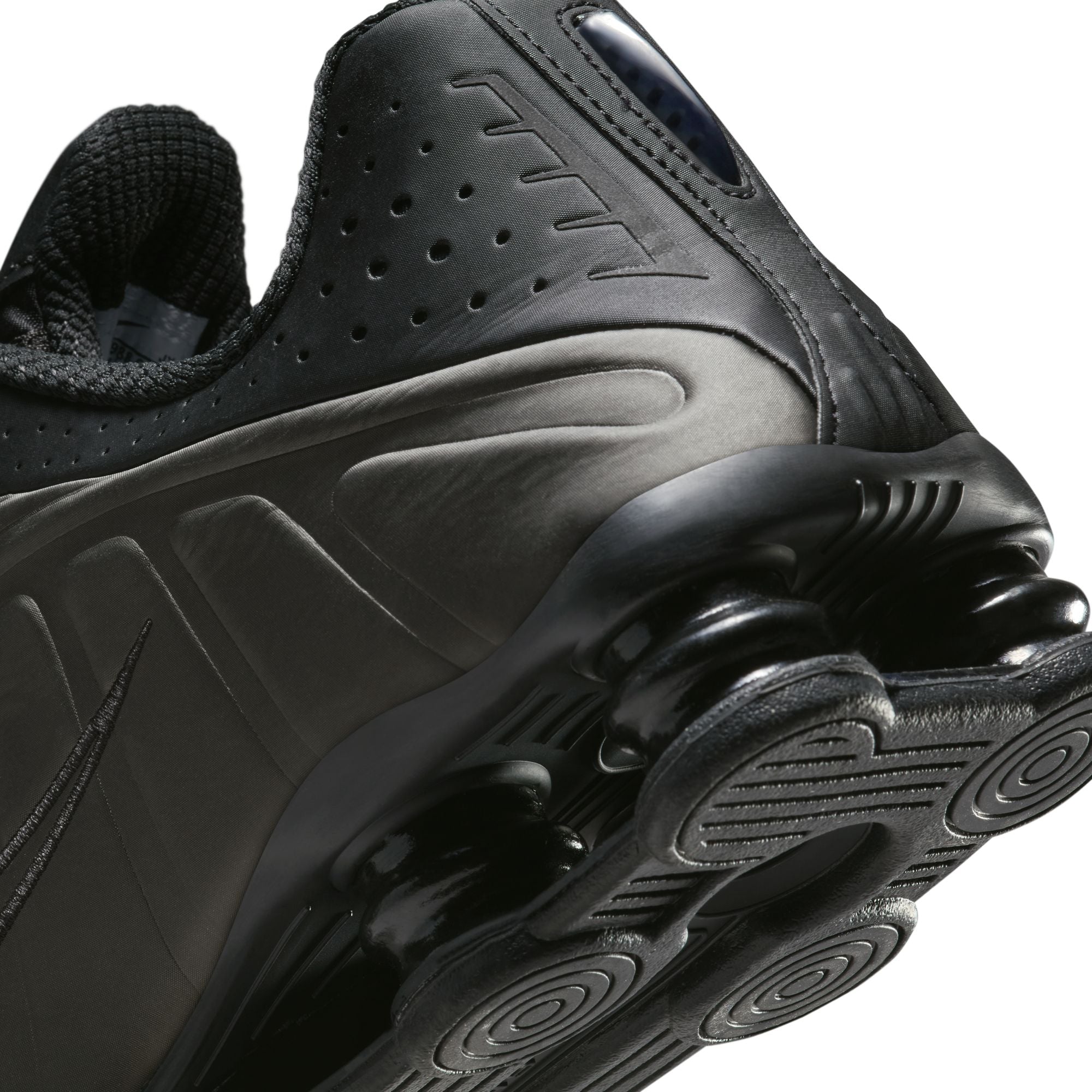国内配送 NIKE SHOX R4 BLACK/BLACK-BLACK-BRIGHT CRIMSON Men's Nike Shox R4 - BLACK/BLACK-BLACK-BRIGHT CRIMSON