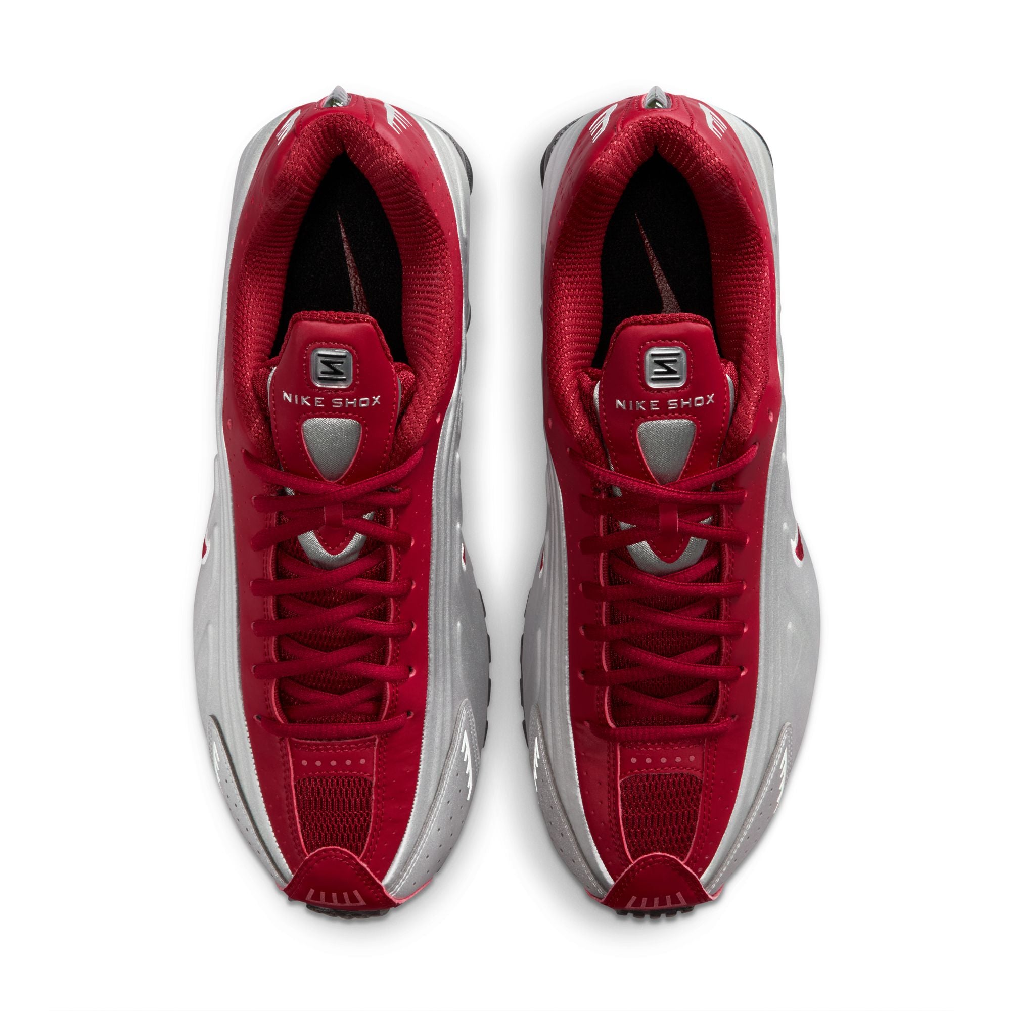 Men's Nike Shox R4 - METALLIC SILVER/TEAM CRIMSON-BLACK