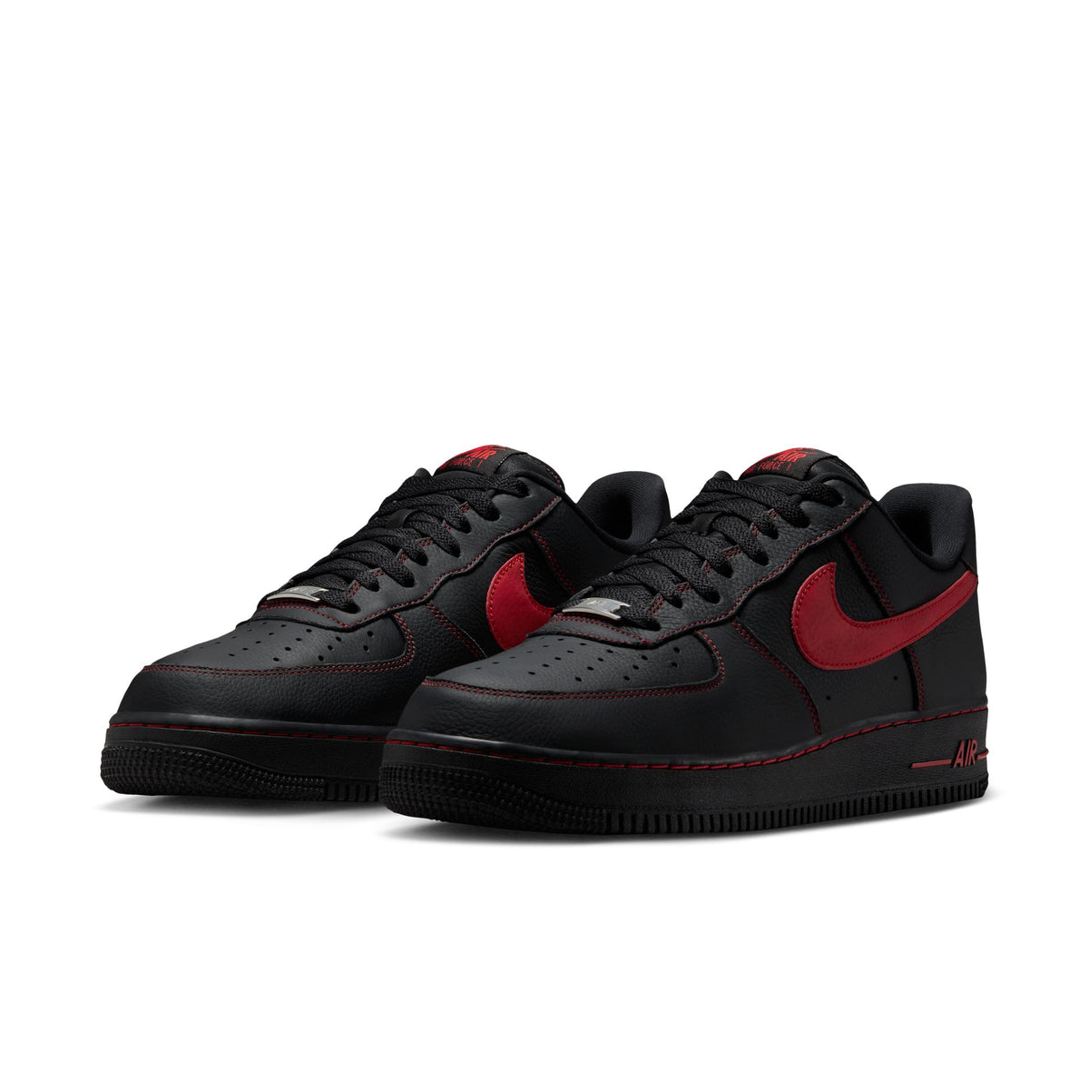 Men&#39;s Nike Air Force 1 &#39;07 Lv8 - BLACK/UNIVERSITY RED-BLACK-BLACK