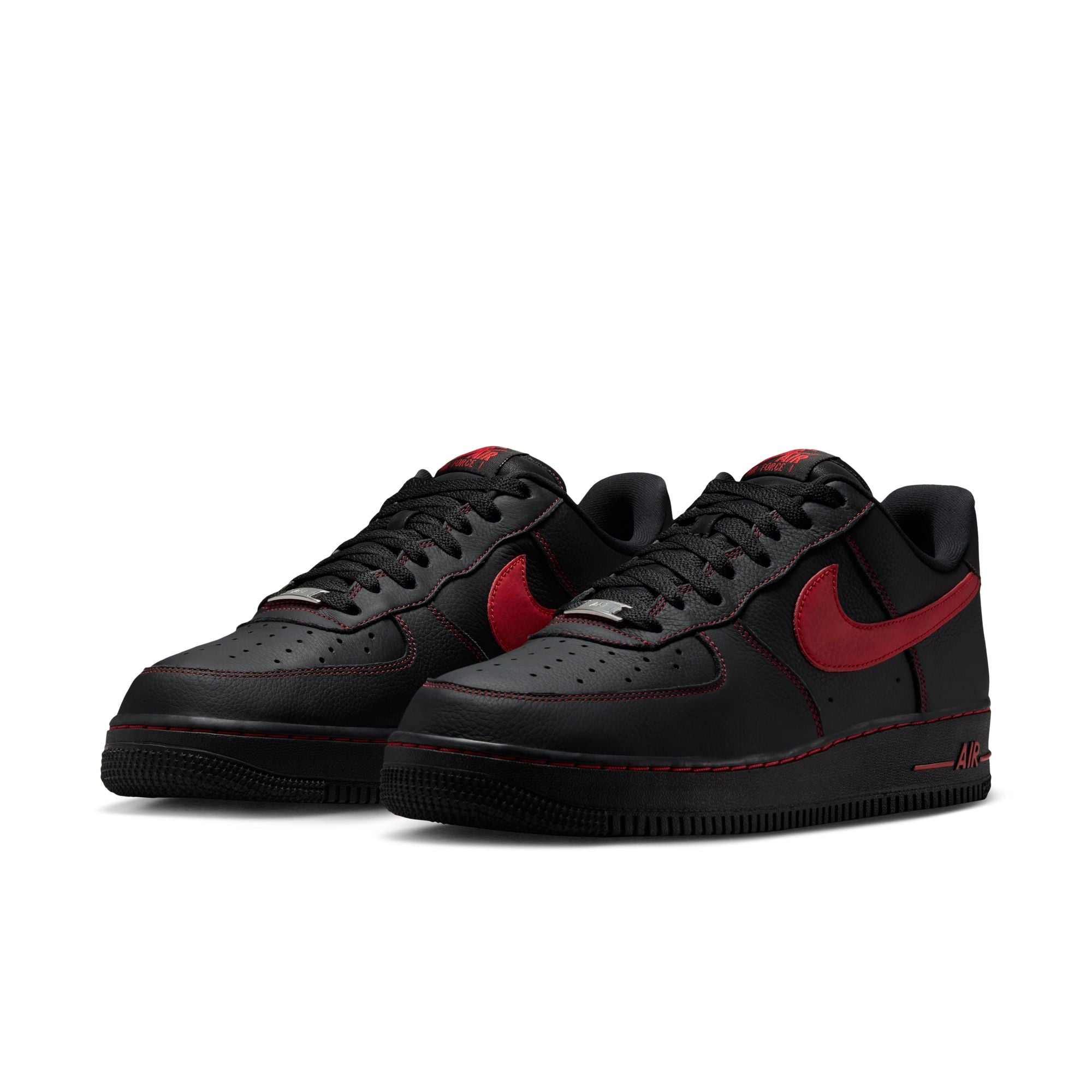 Men's Nike Air Force 1 '07 Lv8 - BLACK/UNIVERSITY RED-BLACK-BLACK