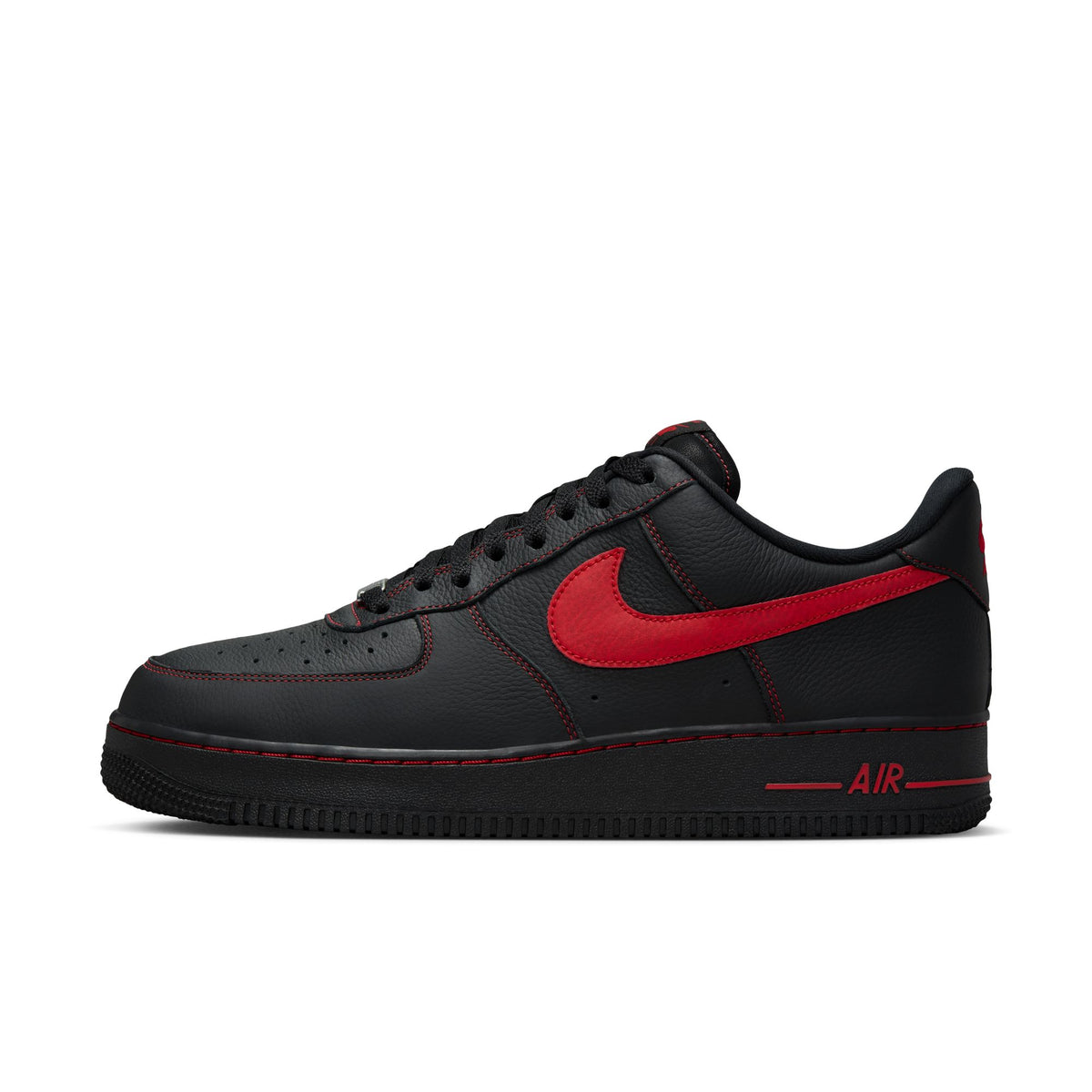 Men&#39;s Nike Air Force 1 &#39;07 Lv8 - BLACK/UNIVERSITY RED-BLACK-BLACK