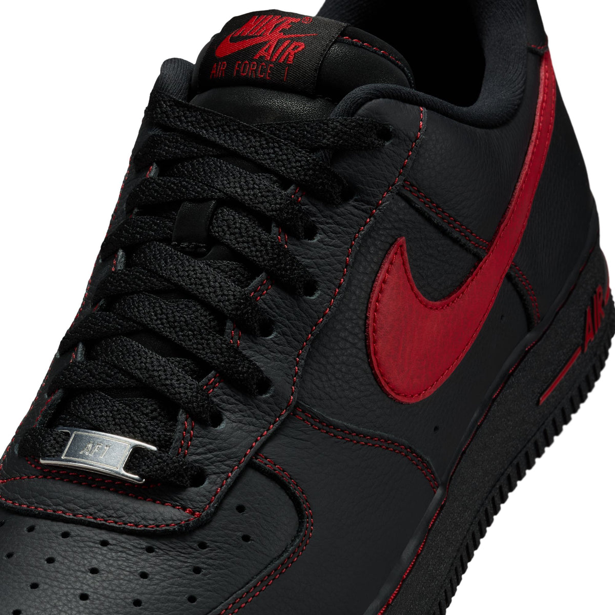 Men&#39;s Nike Air Force 1 &#39;07 Lv8 - BLACK/UNIVERSITY RED-BLACK-BLACK