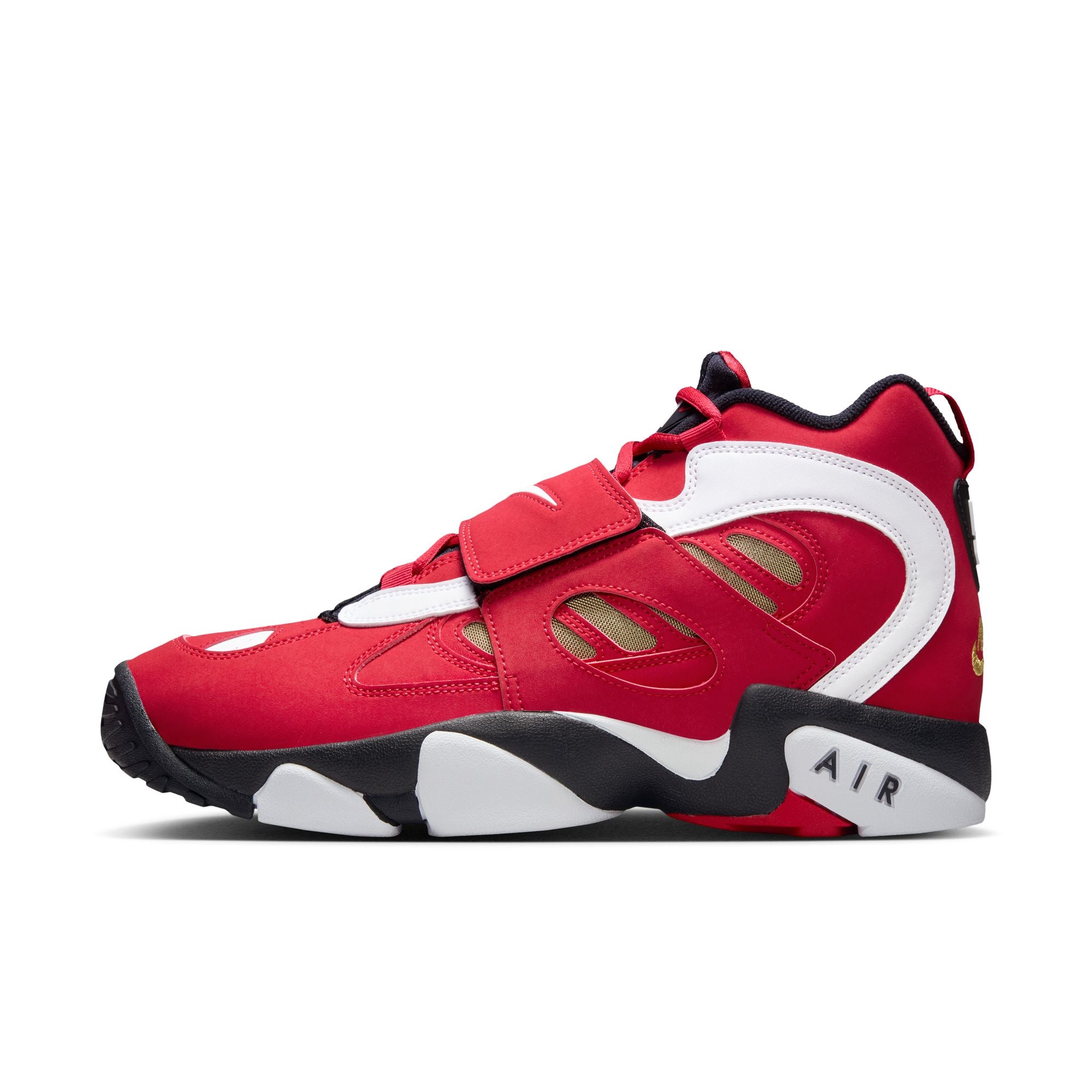 Men's Nike Air Diamond Turf 2 - PRIME RED/WHITE-BLACK-METALLIC GOLD