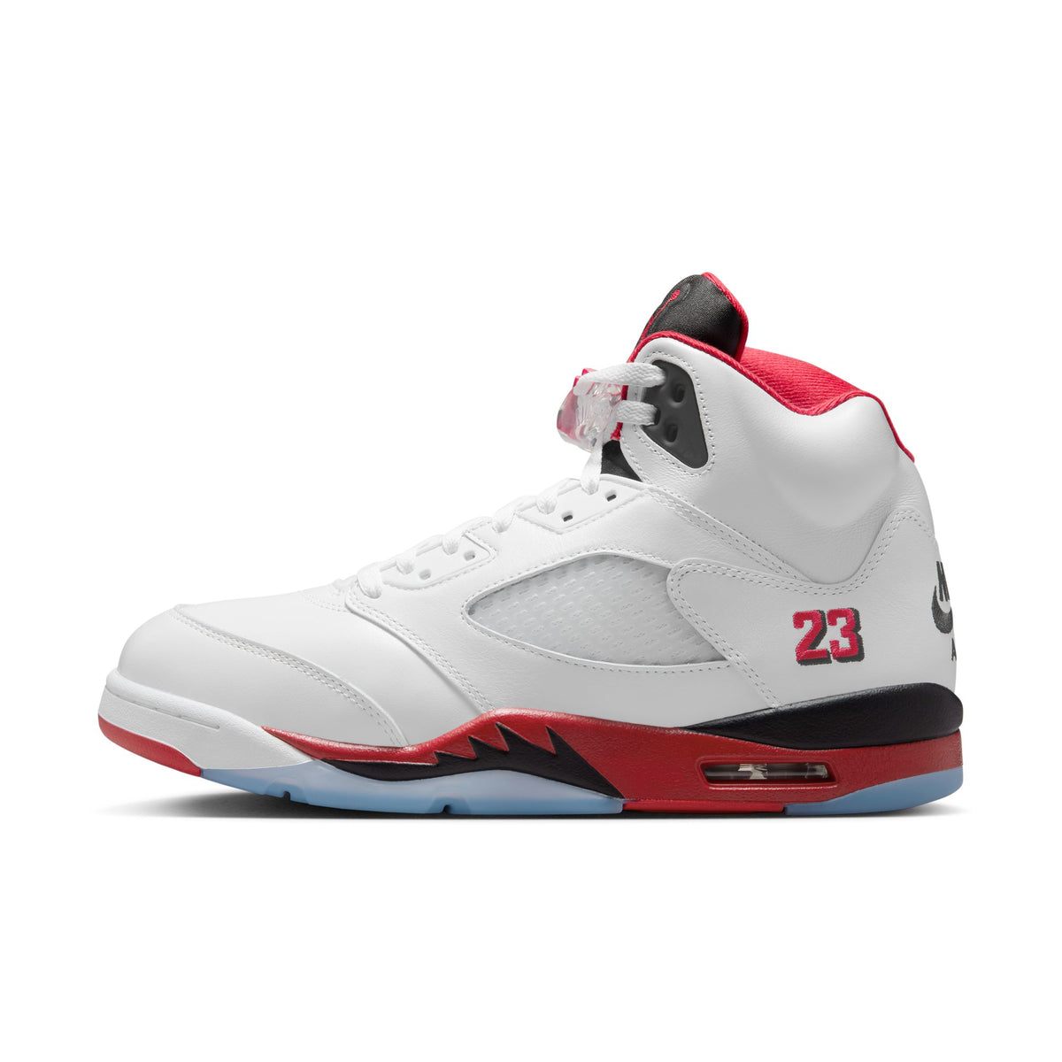 Men&#39;s Air Jordan 5 Retro &quot;Fire Red Black Tongue&quot; - WHITE/FIRE RED-BLACK