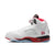 Men's Air Jordan 5 Retro "Fire Red Black Tongue" - WHITE/FIRE RED-BLACK