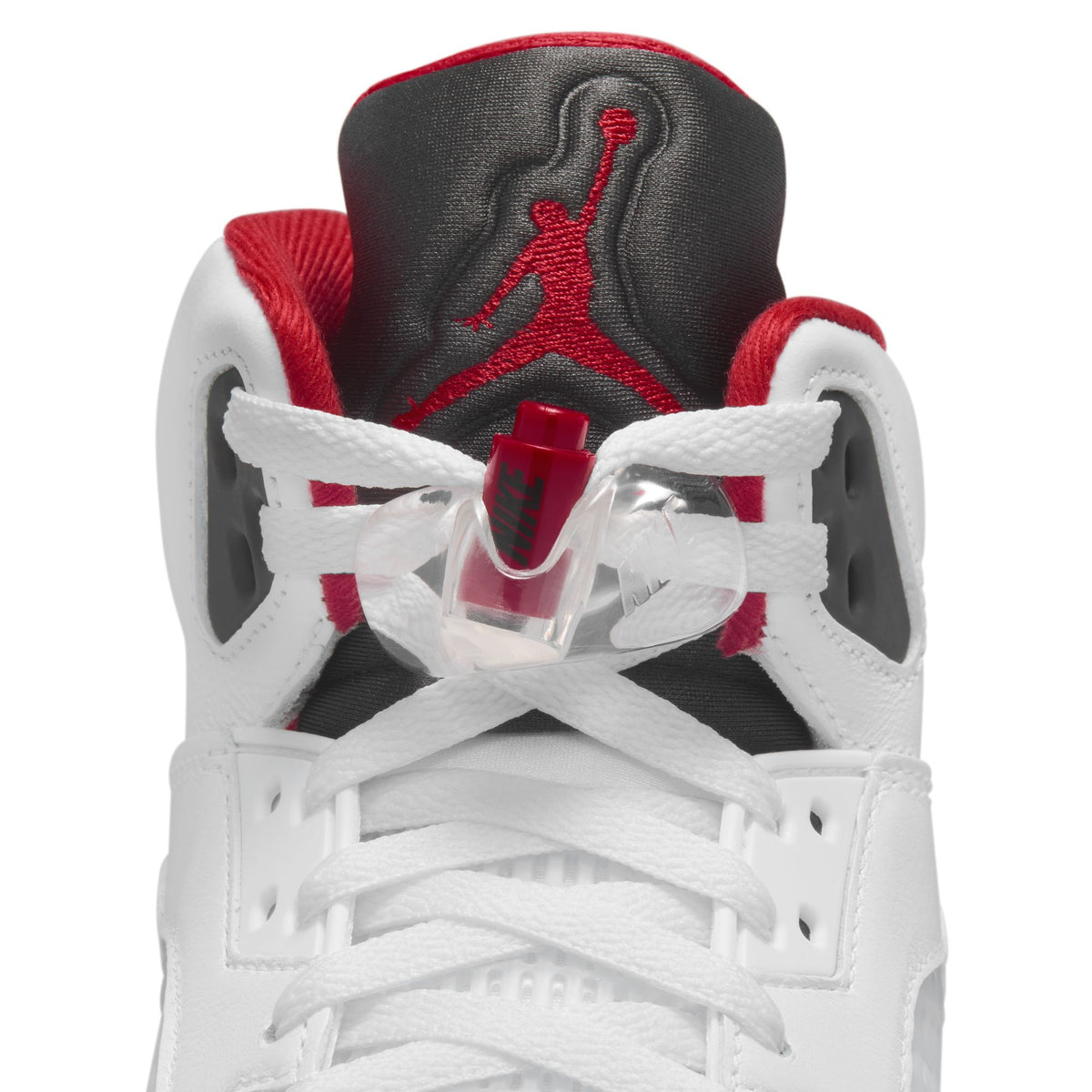 Men&#39;s Air Jordan 5 Retro &quot;Fire Red Black Tongue&quot; - WHITE/FIRE RED-BLACK