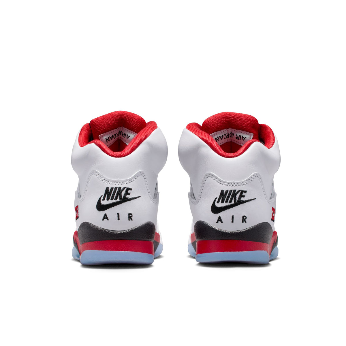 GS Air Jordan 5 Retro &quot;Fire Red Black Tongue&quot; - WHITE/FIRE RED-BLACK