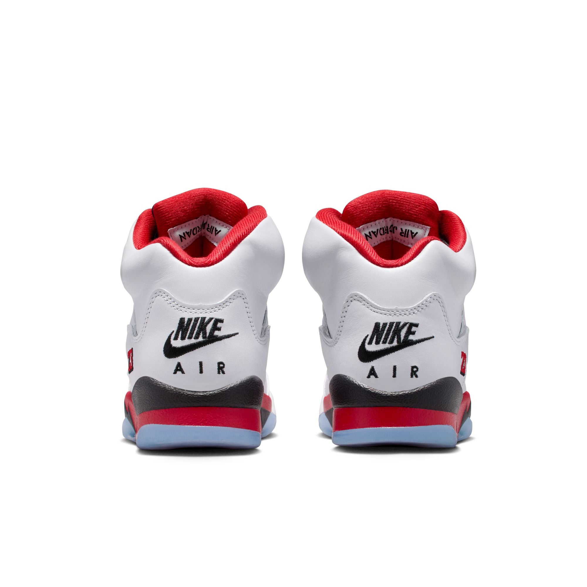 PS Air Jordan 5 Retro "Fire Red Black Tongue" - WHITE/FIRE RED-BLACK