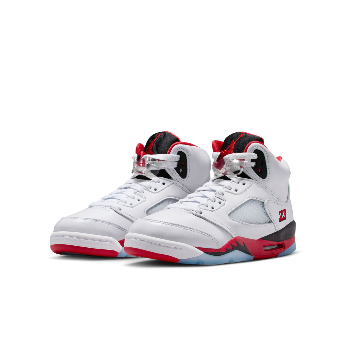 GS Air Jordan 5 Retro &quot;Fire Red Black Tongue&quot; - WHITE/FIRE RED-BLACK