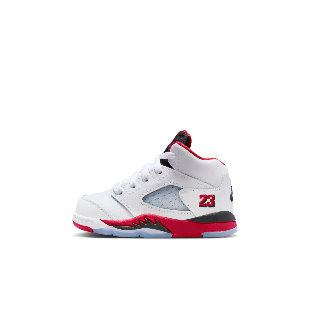 Toddler&#39;s Air Jordan 5 Retro &quot;Fire Red Black Tongue&quot; - WHITE/FIRE RED-BLACK