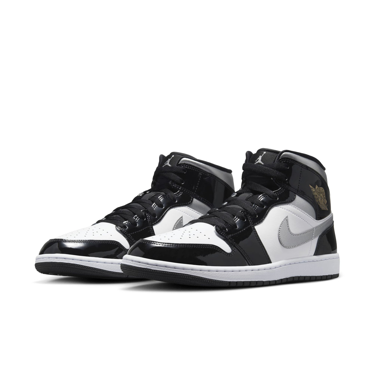 Men&#39;s Air Jordan 1 Mid - BLACK/METALLIC SILVER-WHITE