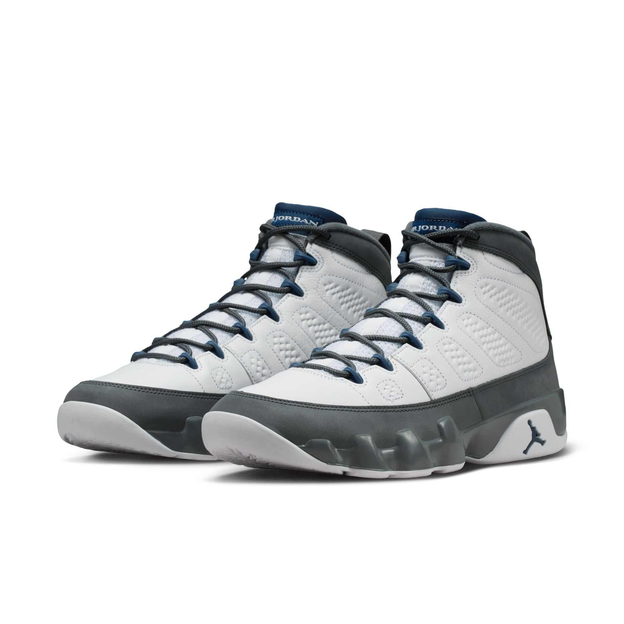 Men's Air Jordan 9 Retro "Flint Grey and French Blue" - WHITE/FRENCH BLUE-FLINT GREY