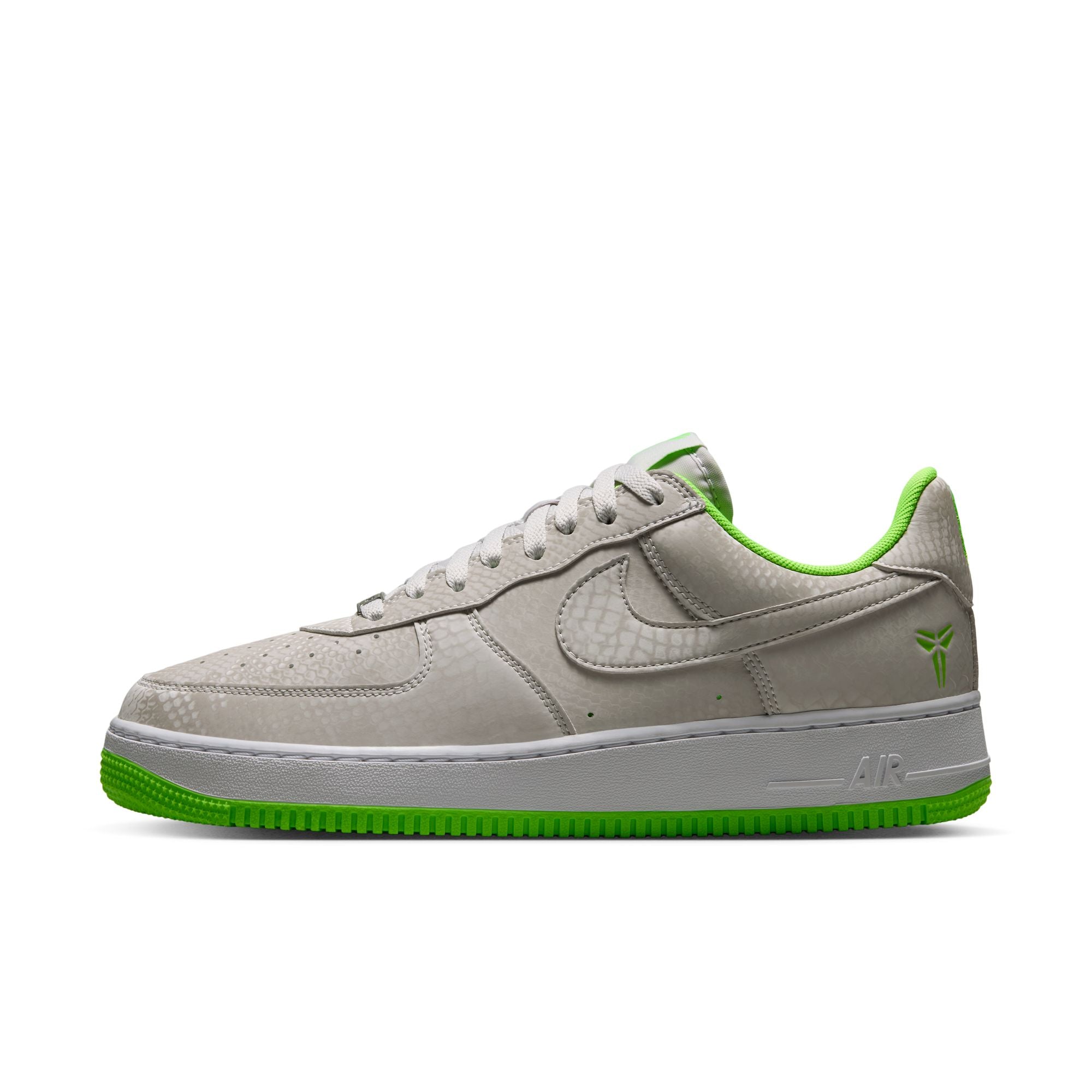 Men's Nike Kobe Air Force 1 Low-VAST GREY/ELECTRIC GREEN-WHITE