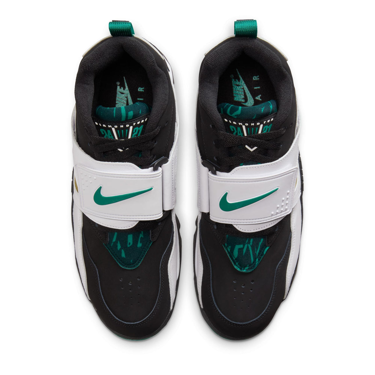 Men&#39;s Nike Air Diamond Turf 93 - BLACK/MYSTIC GREEN-WHITE-GOLDEN TUSSAH