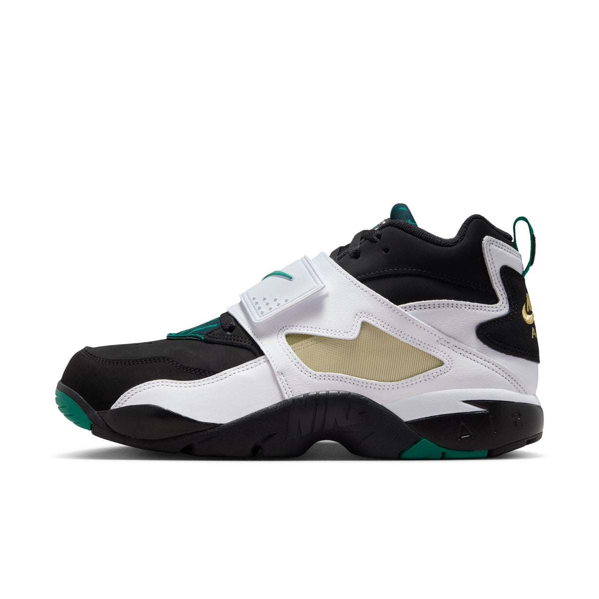 Men&#39;s Nike Air Diamond Turf 93 - BLACK/MYSTIC GREEN-WHITE-GOLDEN TUSSAH