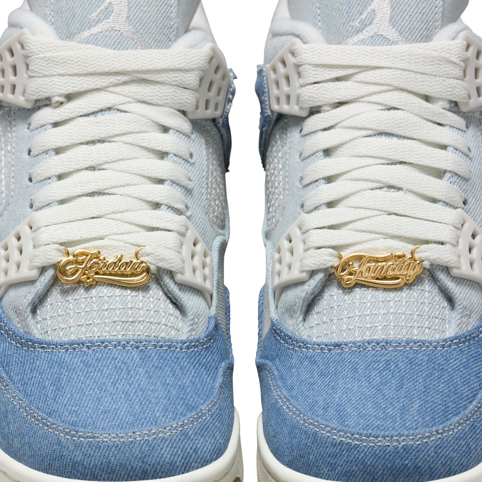 Women's Air Jordan 4 Retro - SAIL/SAIL-GUM LIGHT BROWN-WORN BLUE