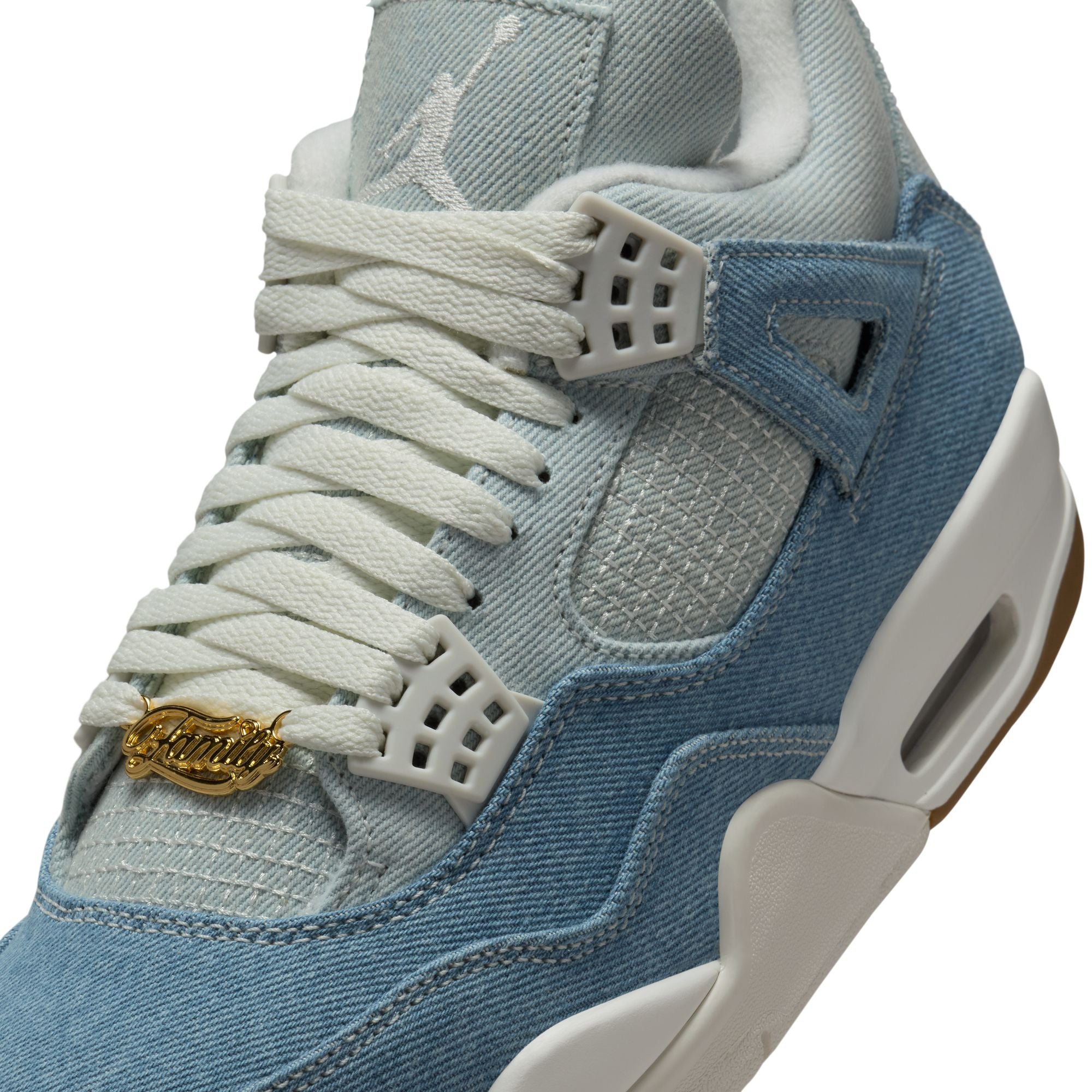 Women's Air Jordan 4 Retro - SAIL/SAIL-GUM LIGHT BROWN-WORN BLUE