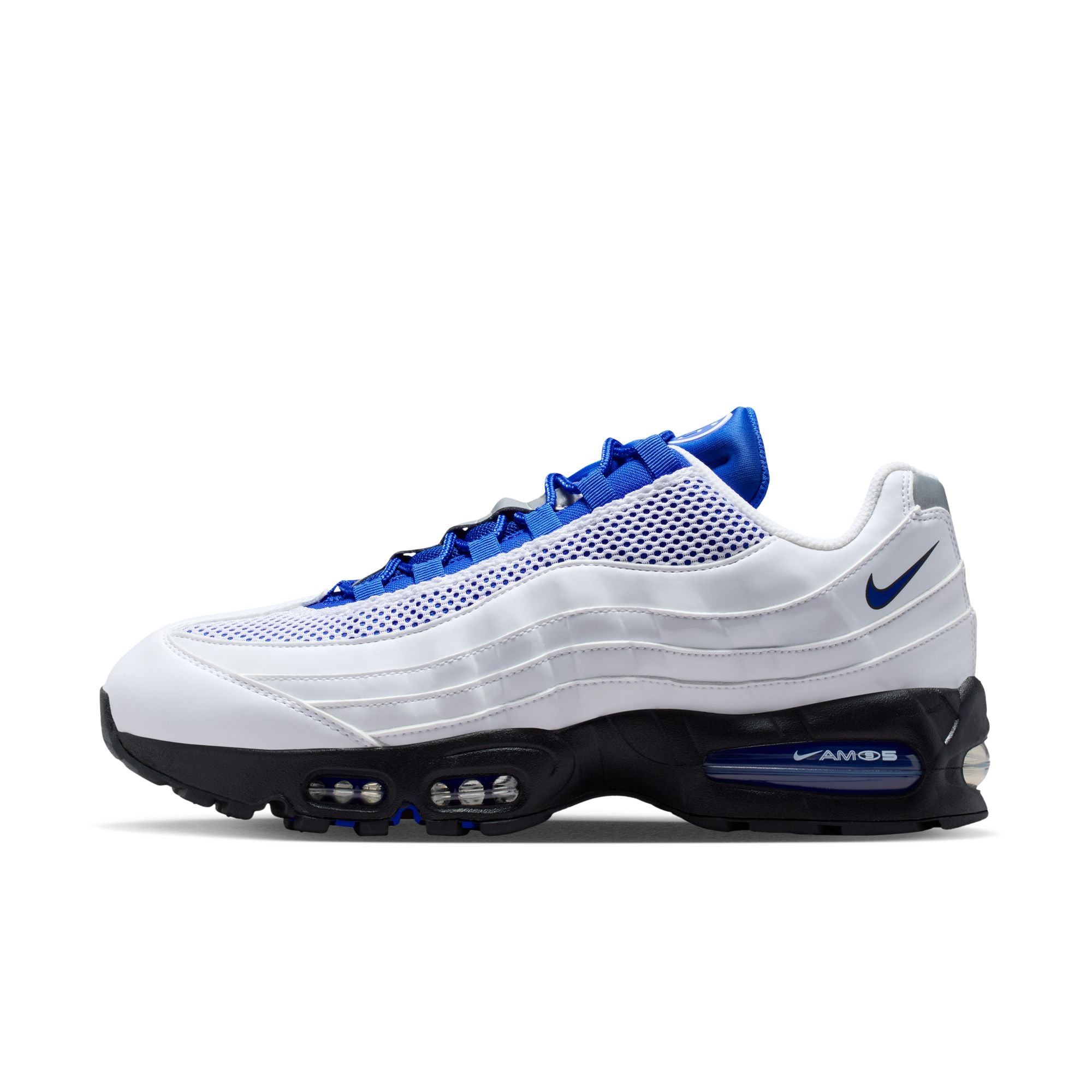 Men's Nike Air Max 95 Big Bubble - WHITE/RACER BLUE-BLACK-METALLIC SILVER