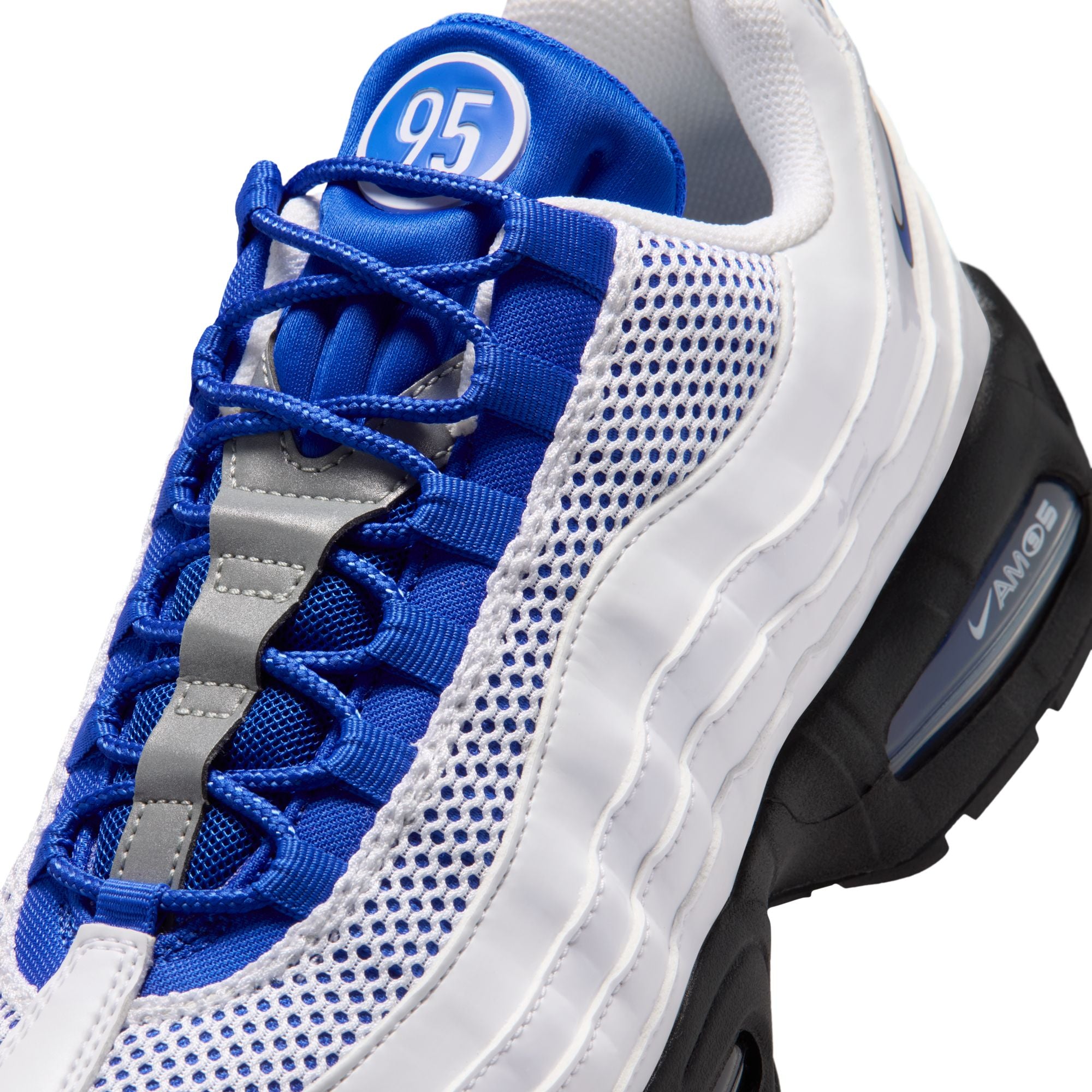 Men's Nike Air Max 95 Big Bubble - WHITE/RACER BLUE-BLACK-METALLIC SILVER