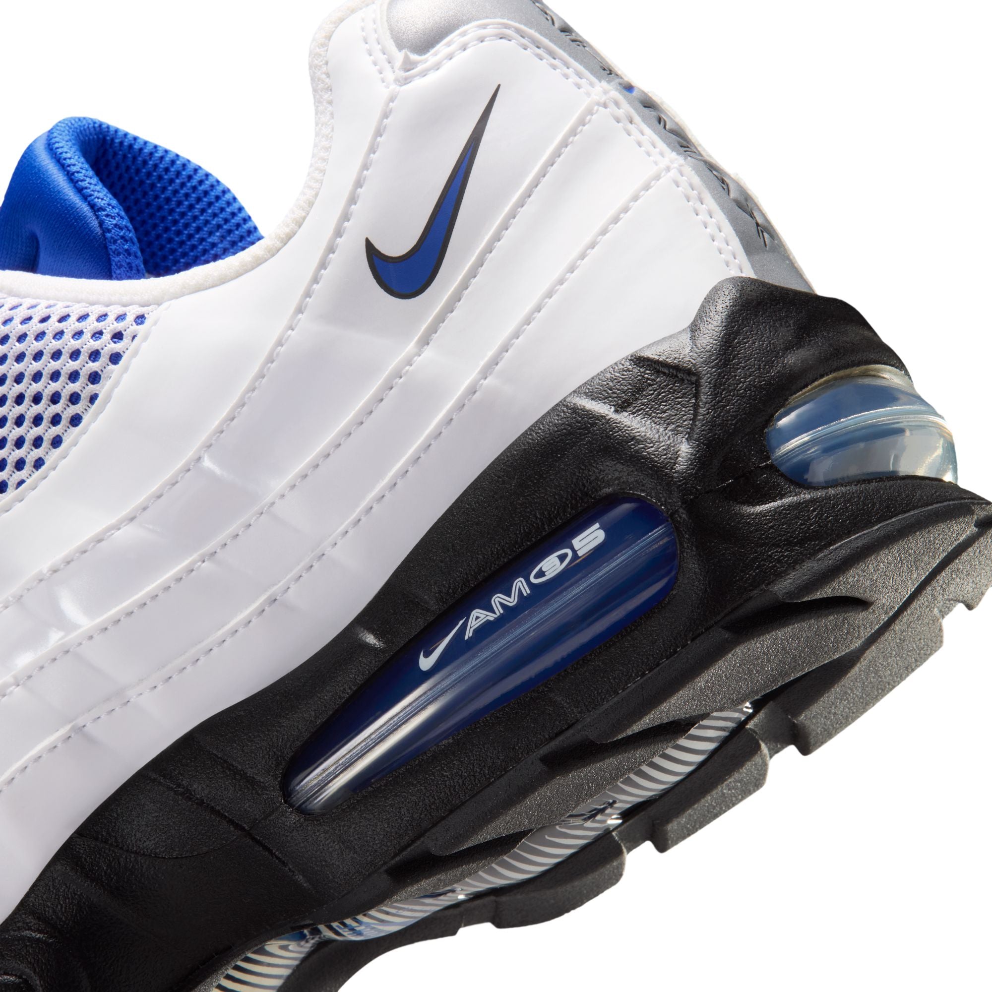 Men's Nike Air Max 95 Big Bubble - WHITE/RACER BLUE-BLACK-METALLIC SILVER
