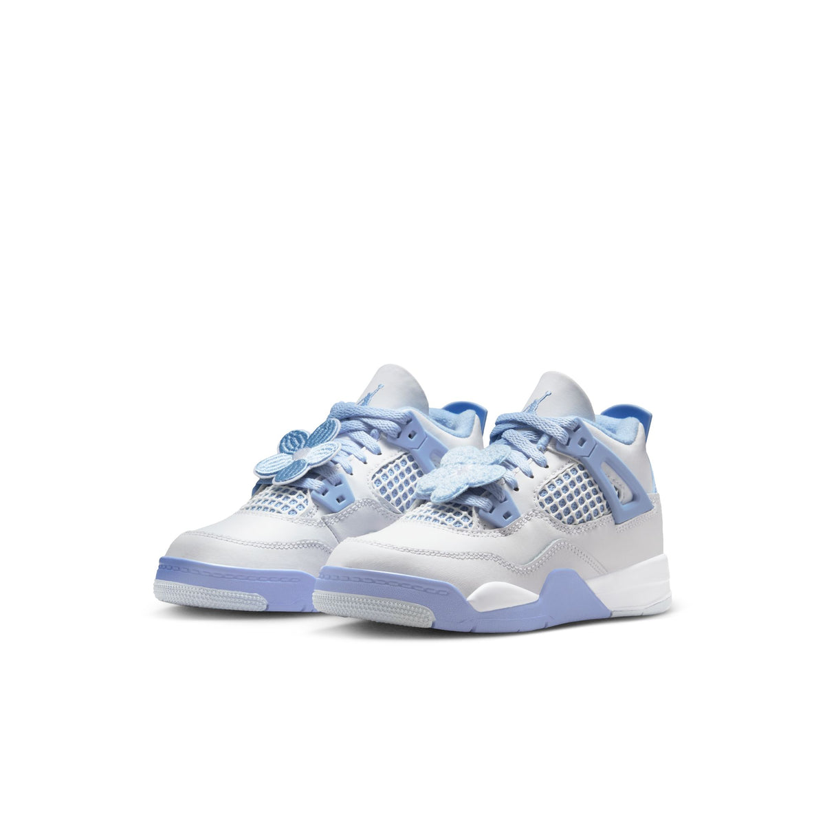 Preschool Jordan 4 Retro &quot;Aluminum&quot; - WHITE/ALUMINUM-BLUE TINT-OIL GREEN
