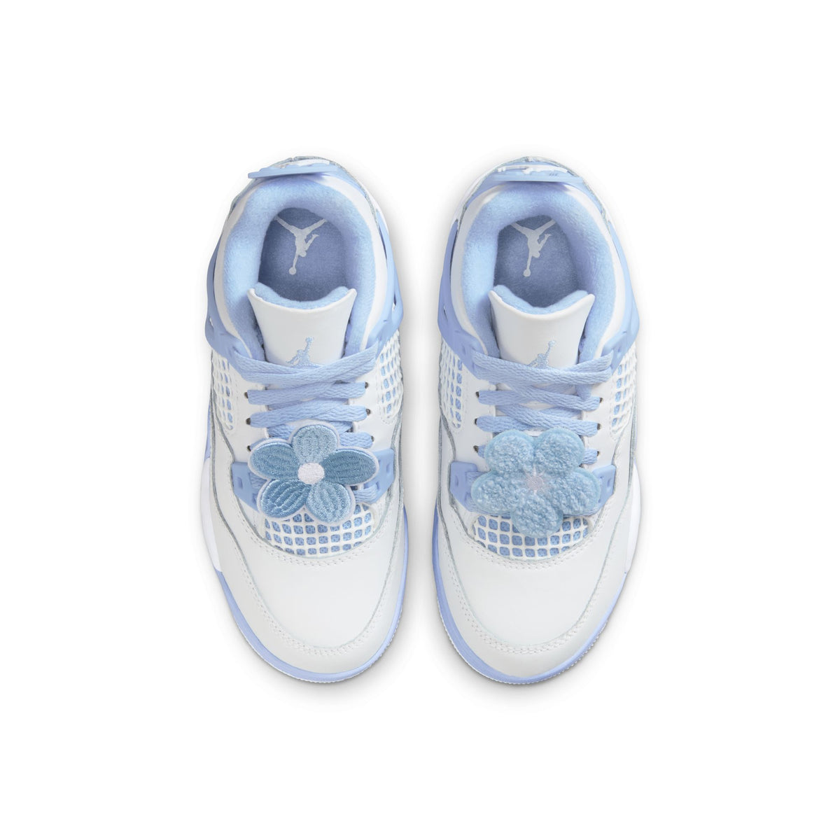 Preschool Jordan 4 Retro &quot;Aluminum&quot; - WHITE/ALUMINUM-BLUE TINT-OIL GREEN